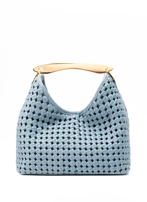Boomerang Woven Leather Arctic Blue sold by Elleme