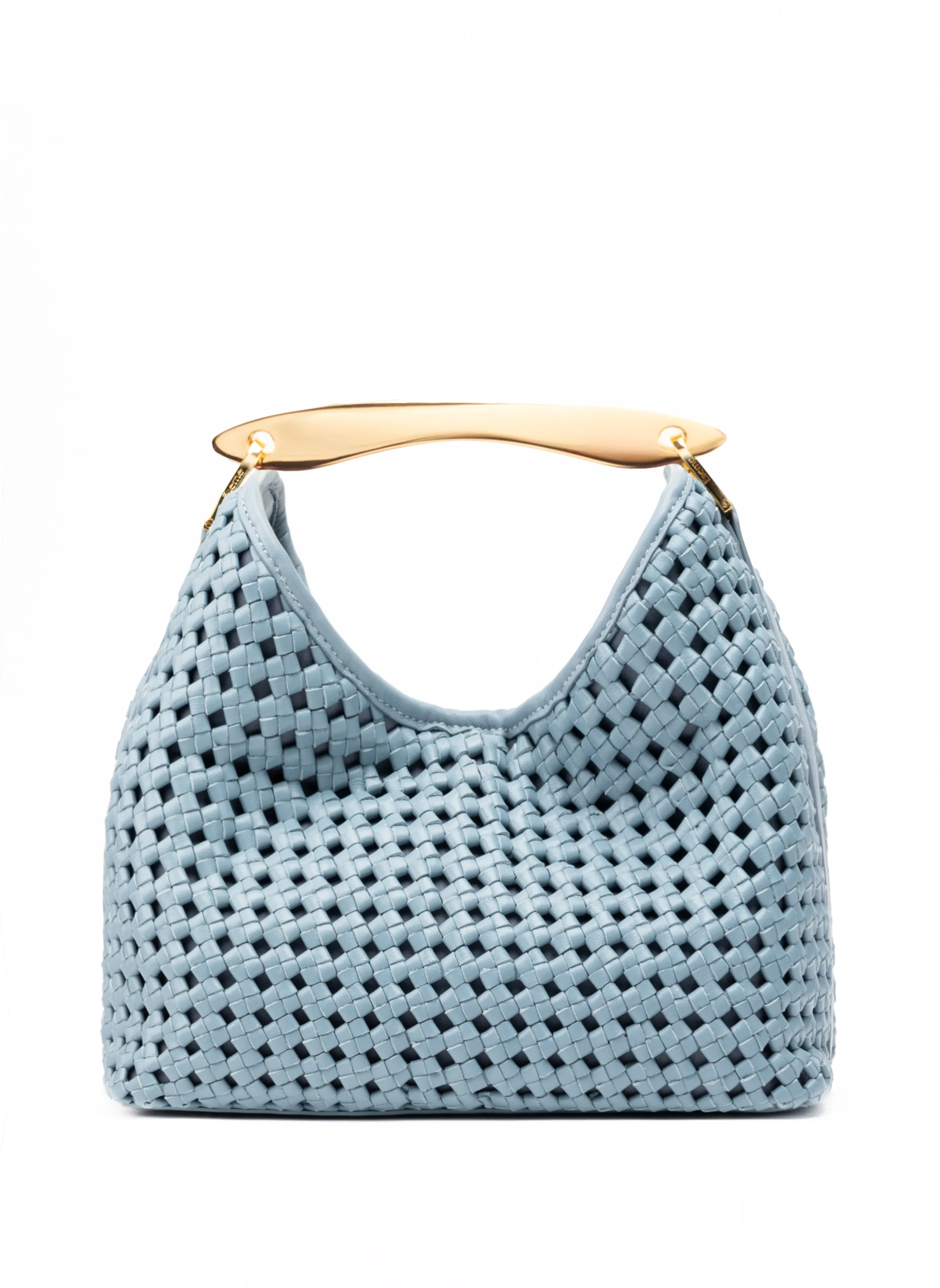 Boomerang Woven Leather Arctic Blue sold by Elleme
