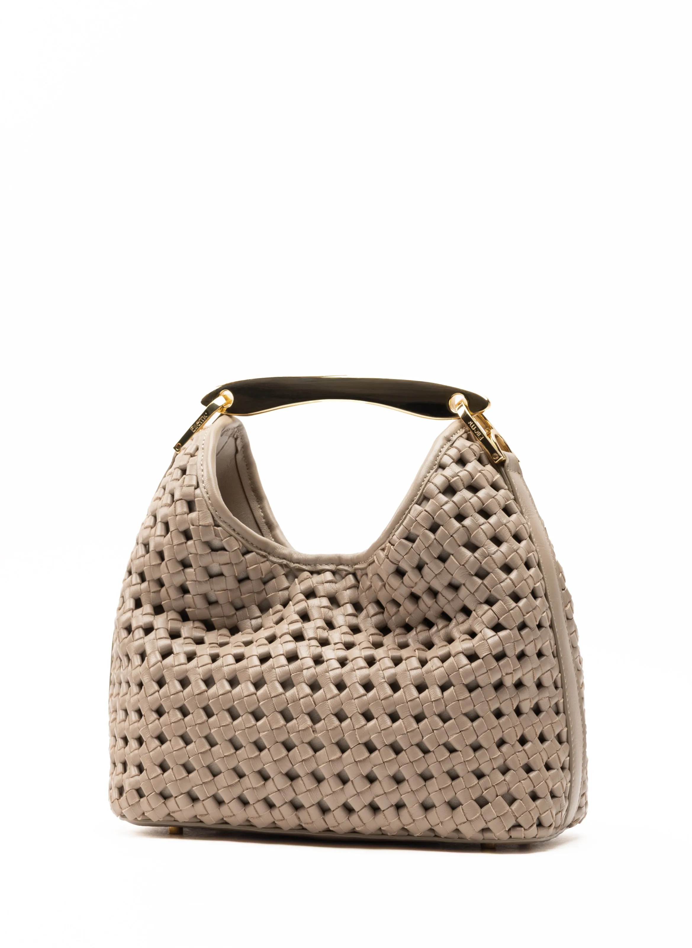 Small Boomerang Woven Leather Taupe sold by Elleme product image thumbnail 3
