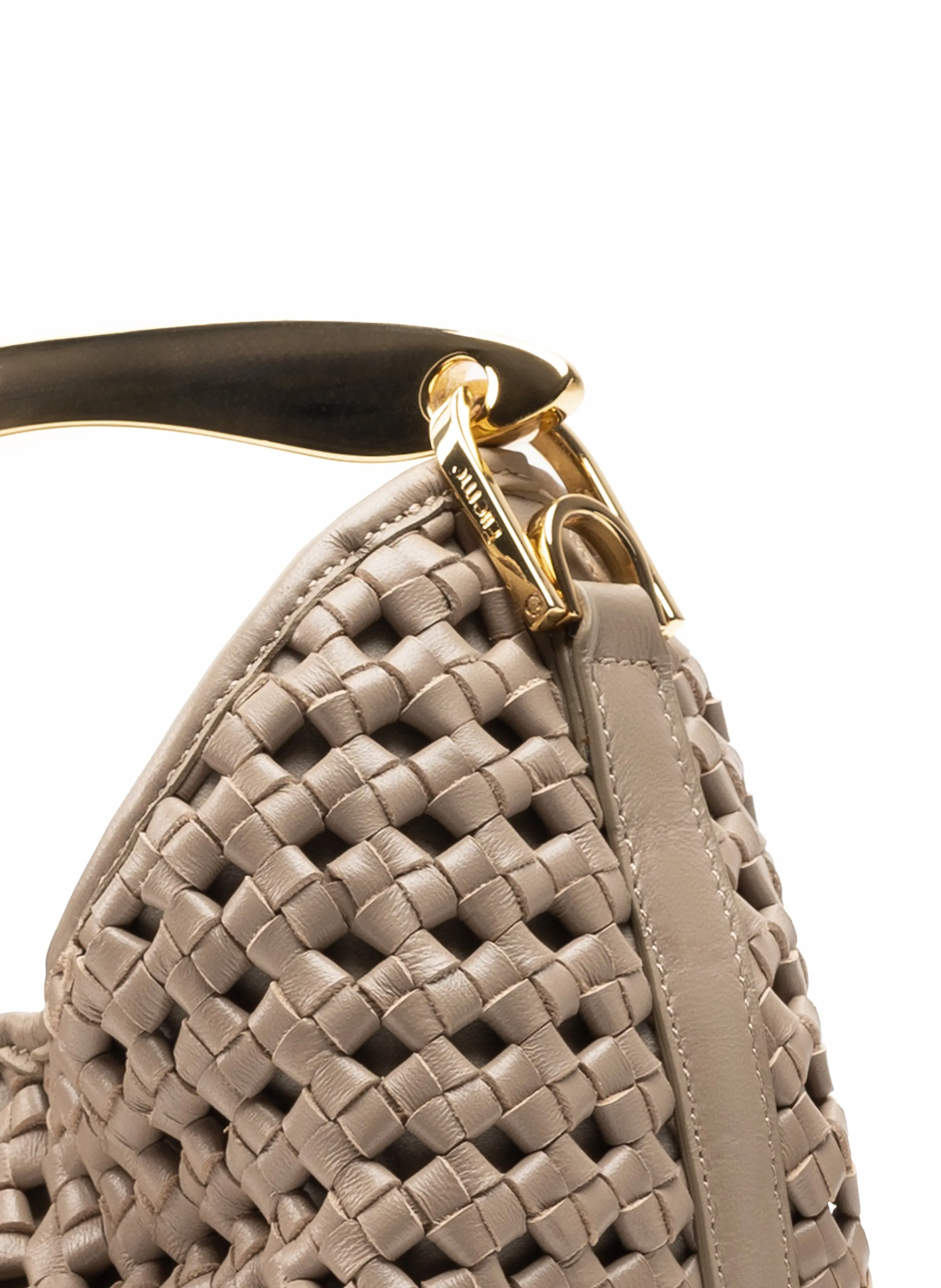 Small Boomerang Woven Leather Taupe sold by Elleme product image thumbnail 5