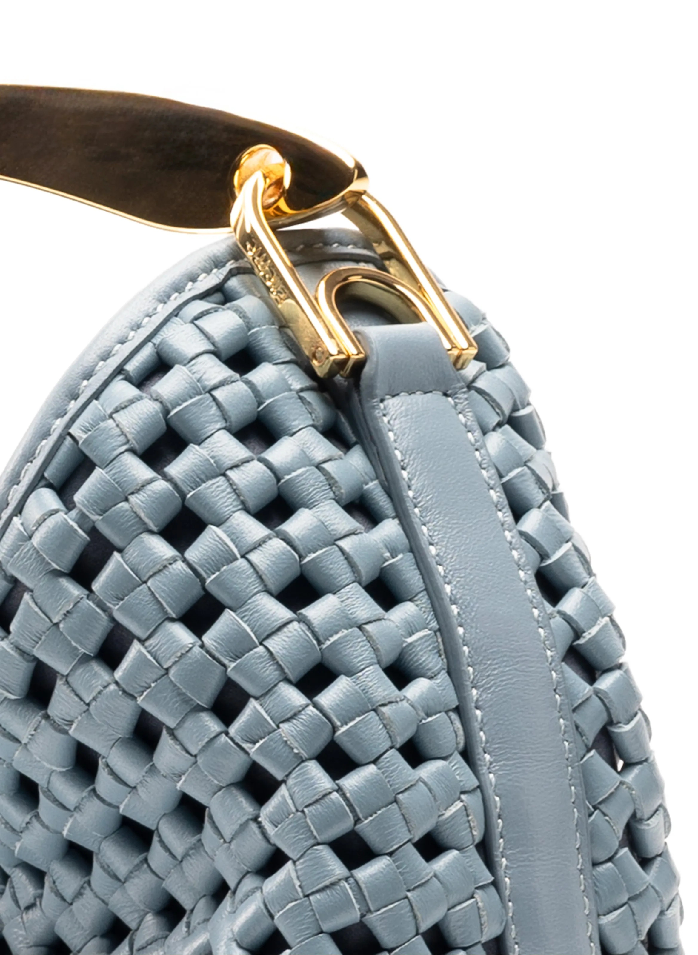 Small Boomerang Woven Leather Arctic Blue sold by Elleme product image thumbnail 5