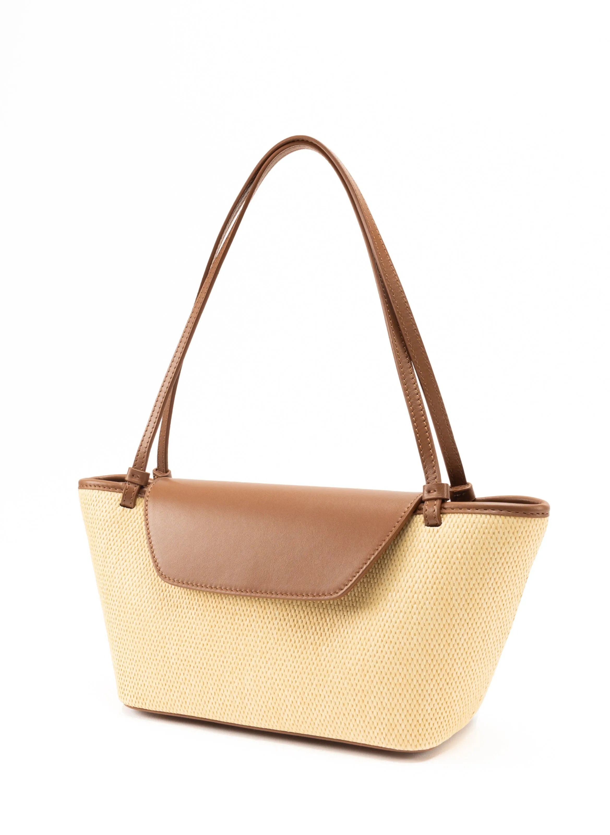 Courrier Tote Raffia/Leather Natural/Cognac sold by Elleme product image thumbnail 3