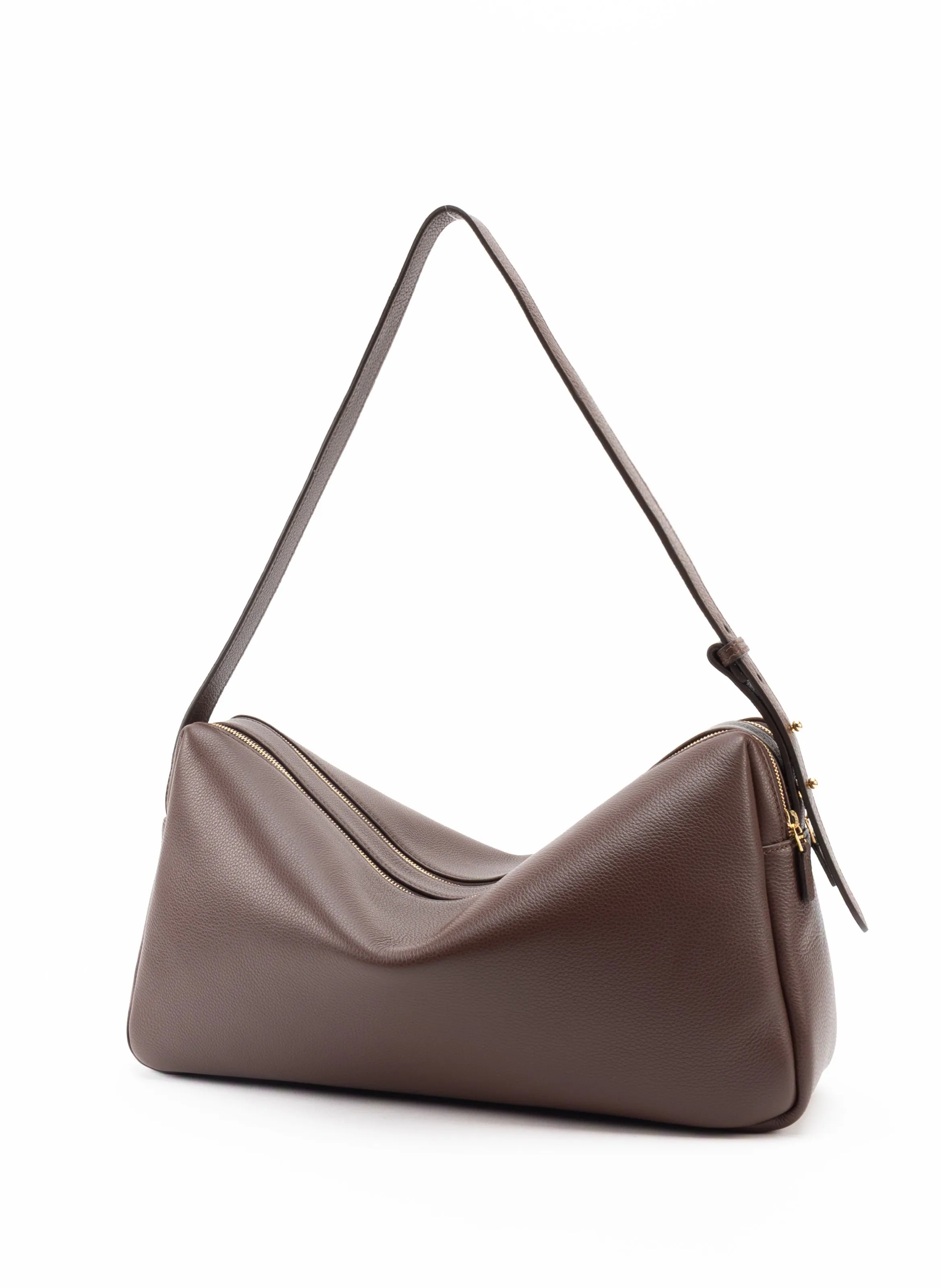 Trousse Large Pebbled Leather Dark Brown sold by Elleme product image thumbnail 2
