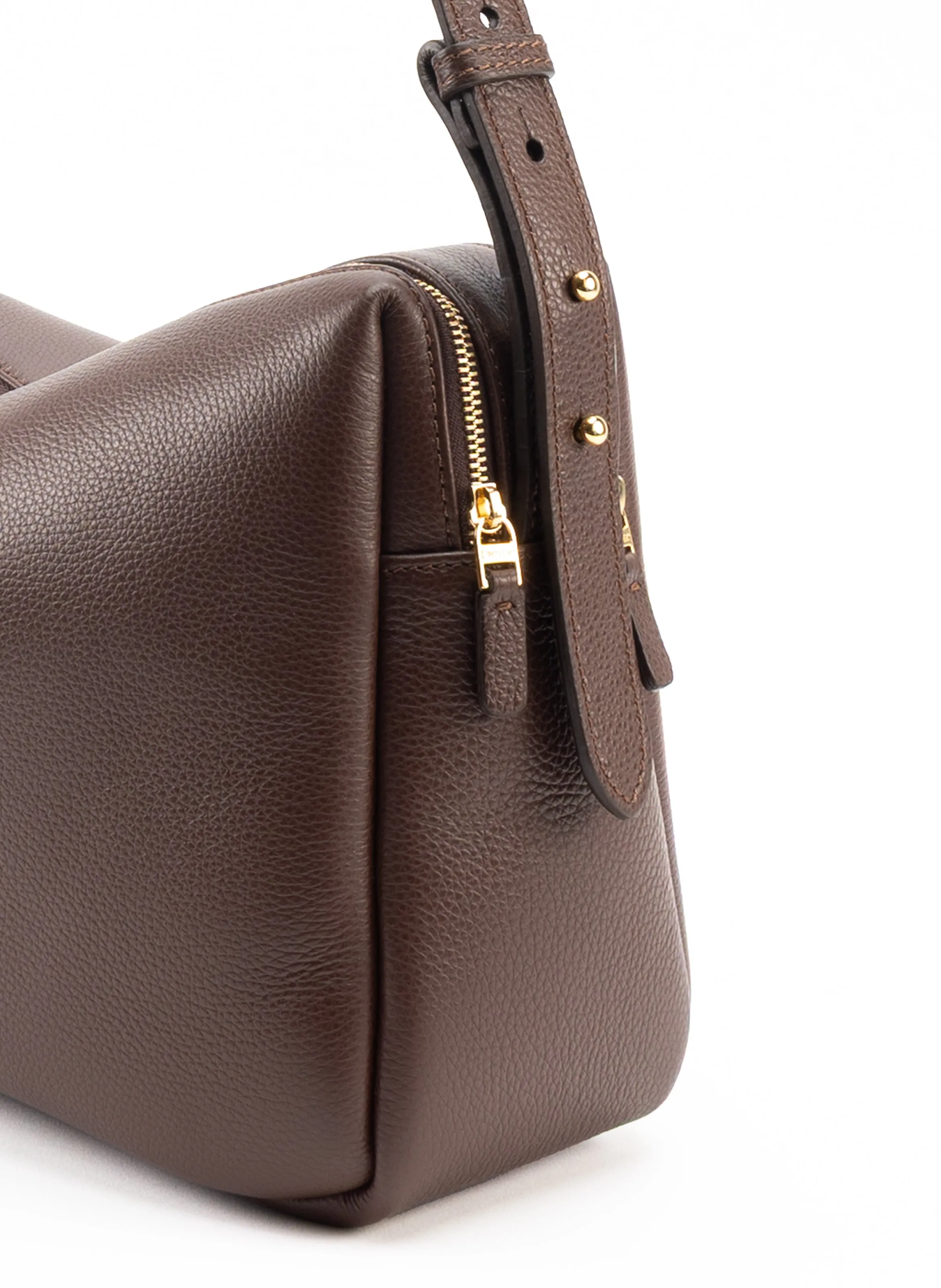Trousse Large Pebbled Leather Dark Brown sold by Elleme product image thumbnail 4
