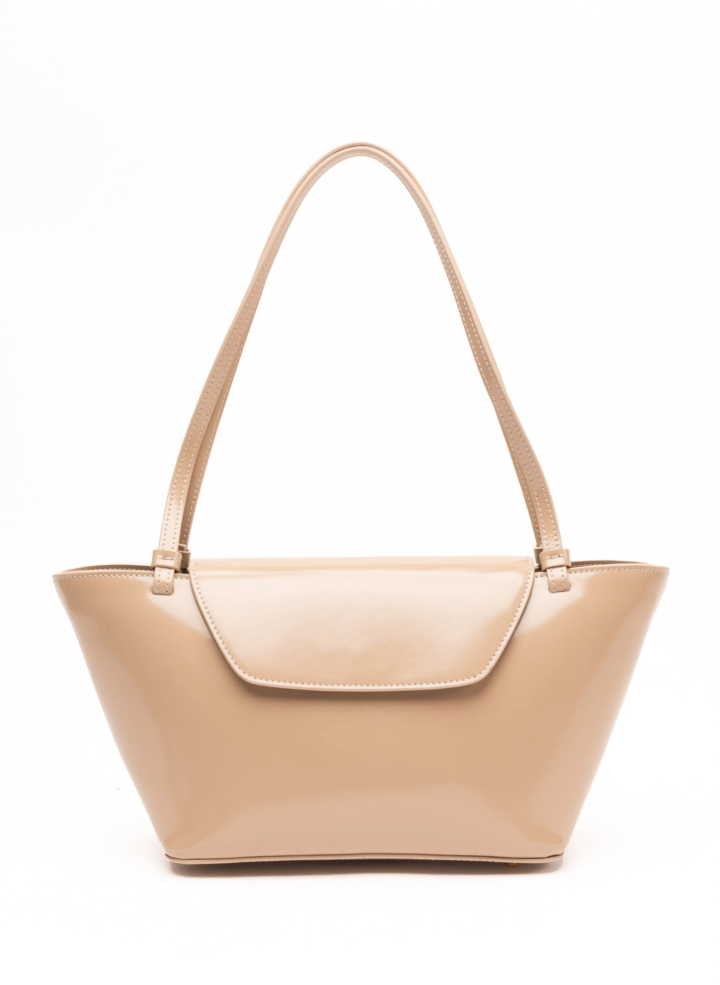 Courrier Tote Patent Leather Beige sold by Elleme