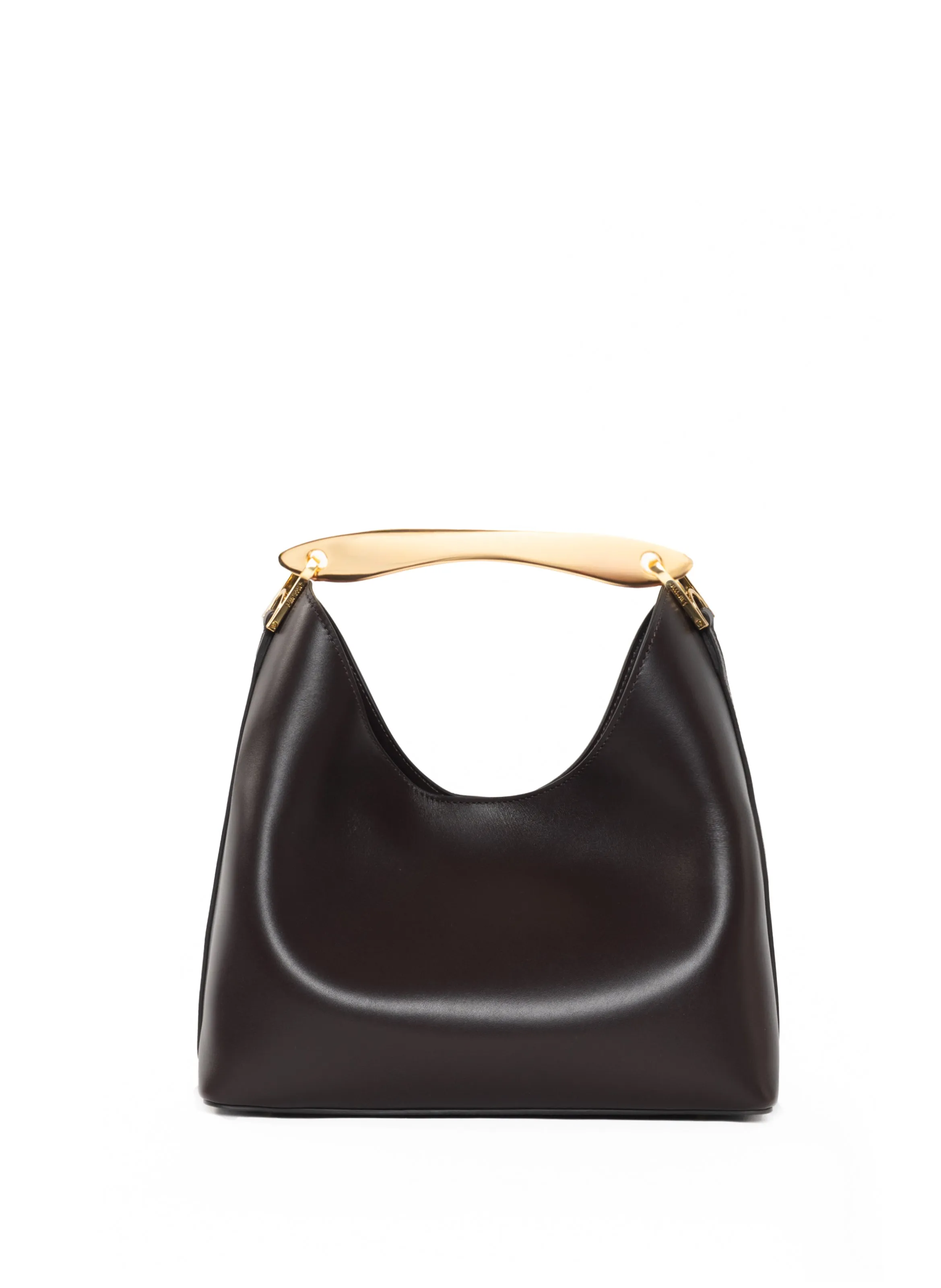 Small Boomerang Leather Tabacco sold by Elleme