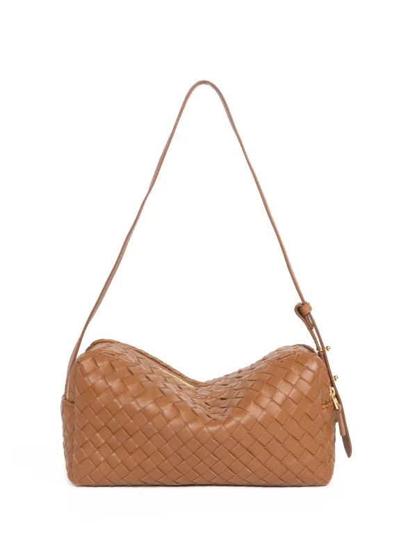 Trousse Woven Leather Cognac sold by Elleme