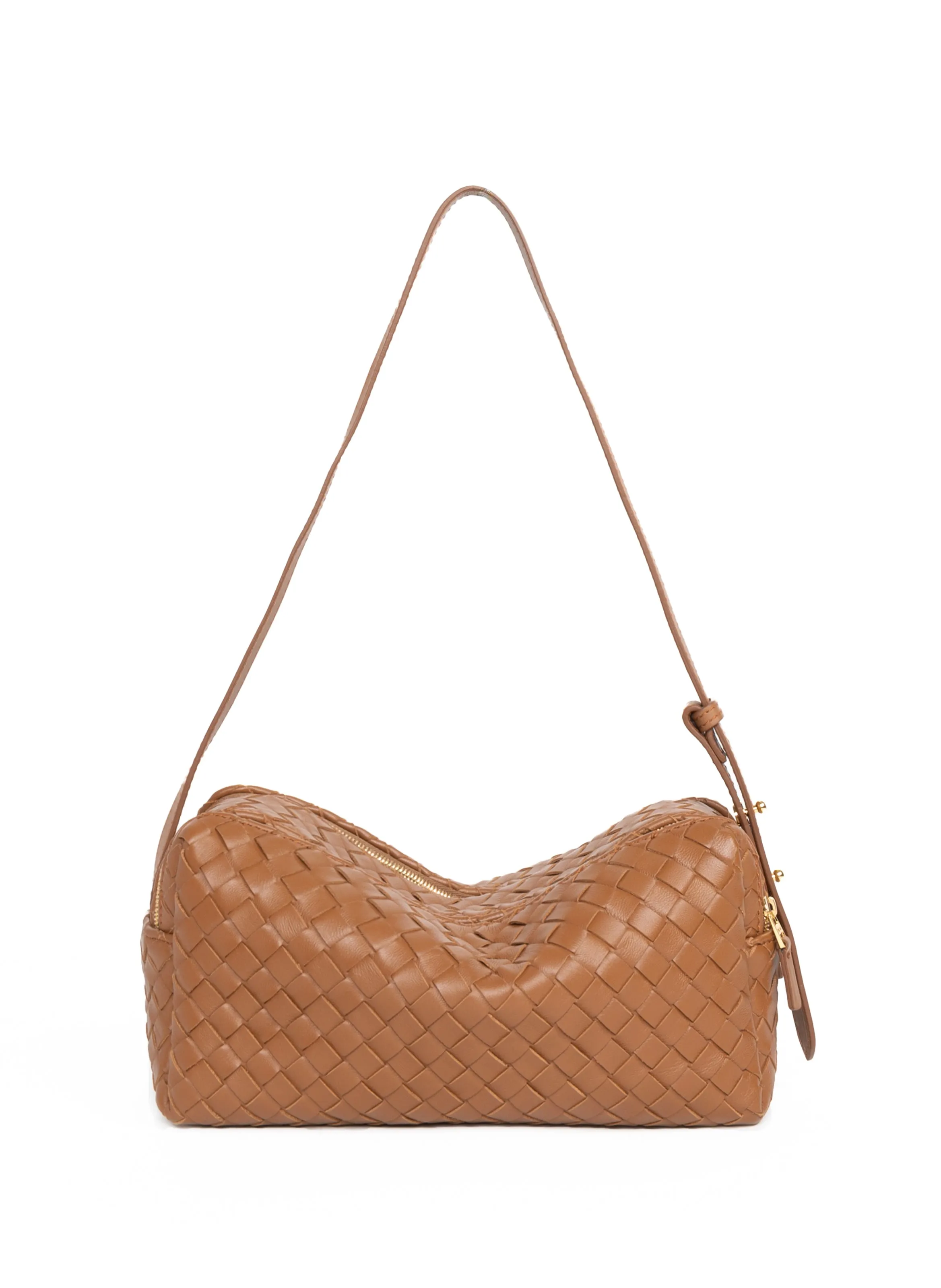 Trousse Woven Leather Cognac sold by Elleme