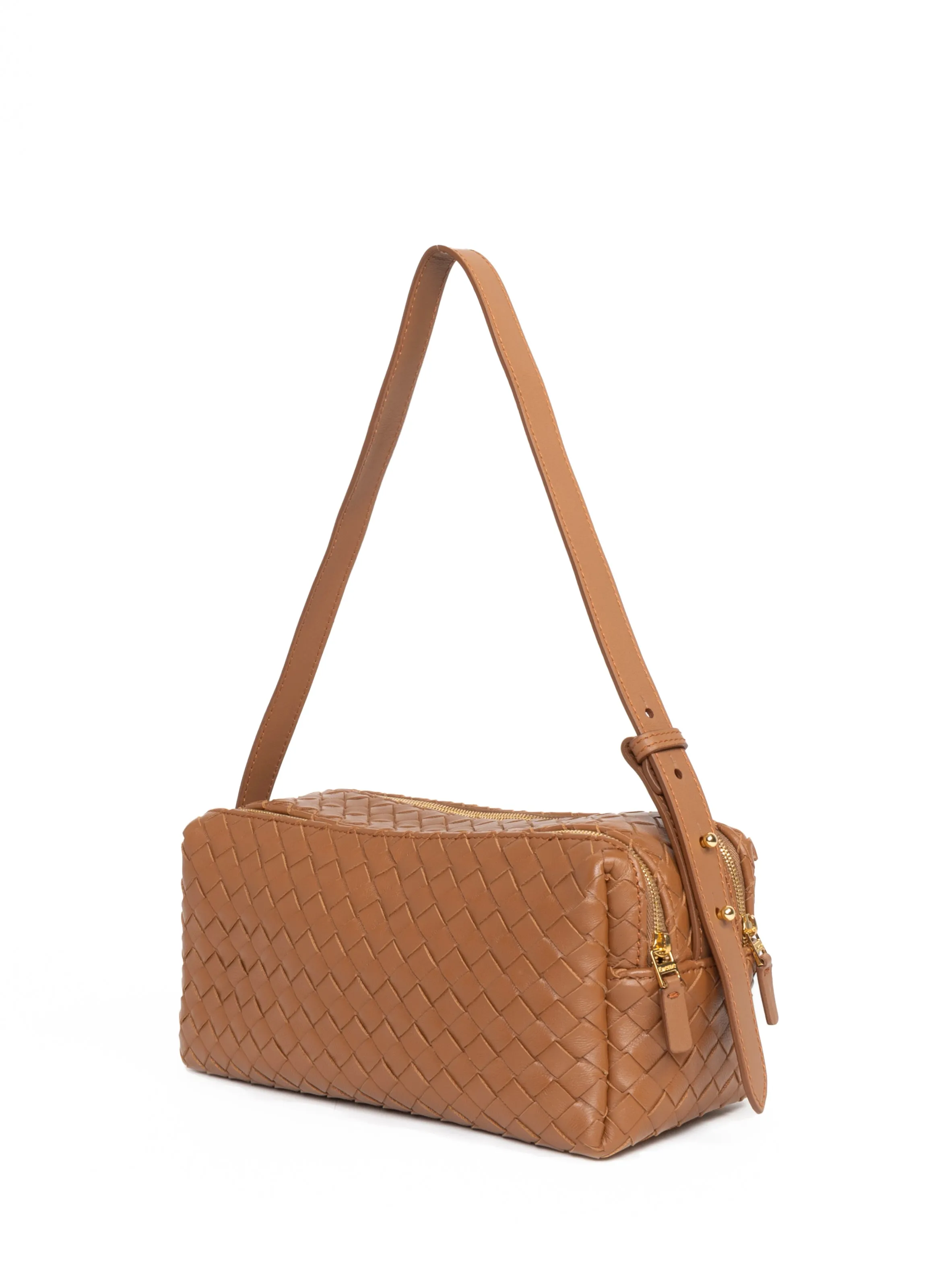 Trousse Woven Leather Cognac sold by Elleme product image thumbnail 3
