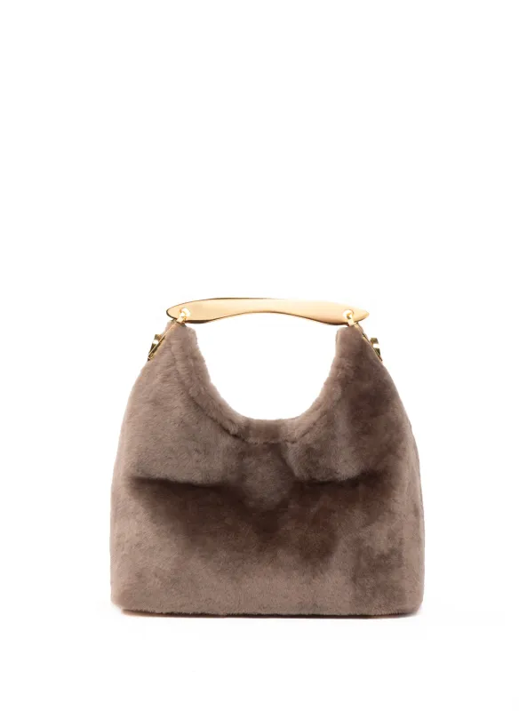 Small Boomerang Shearling Taupe sold by Elleme