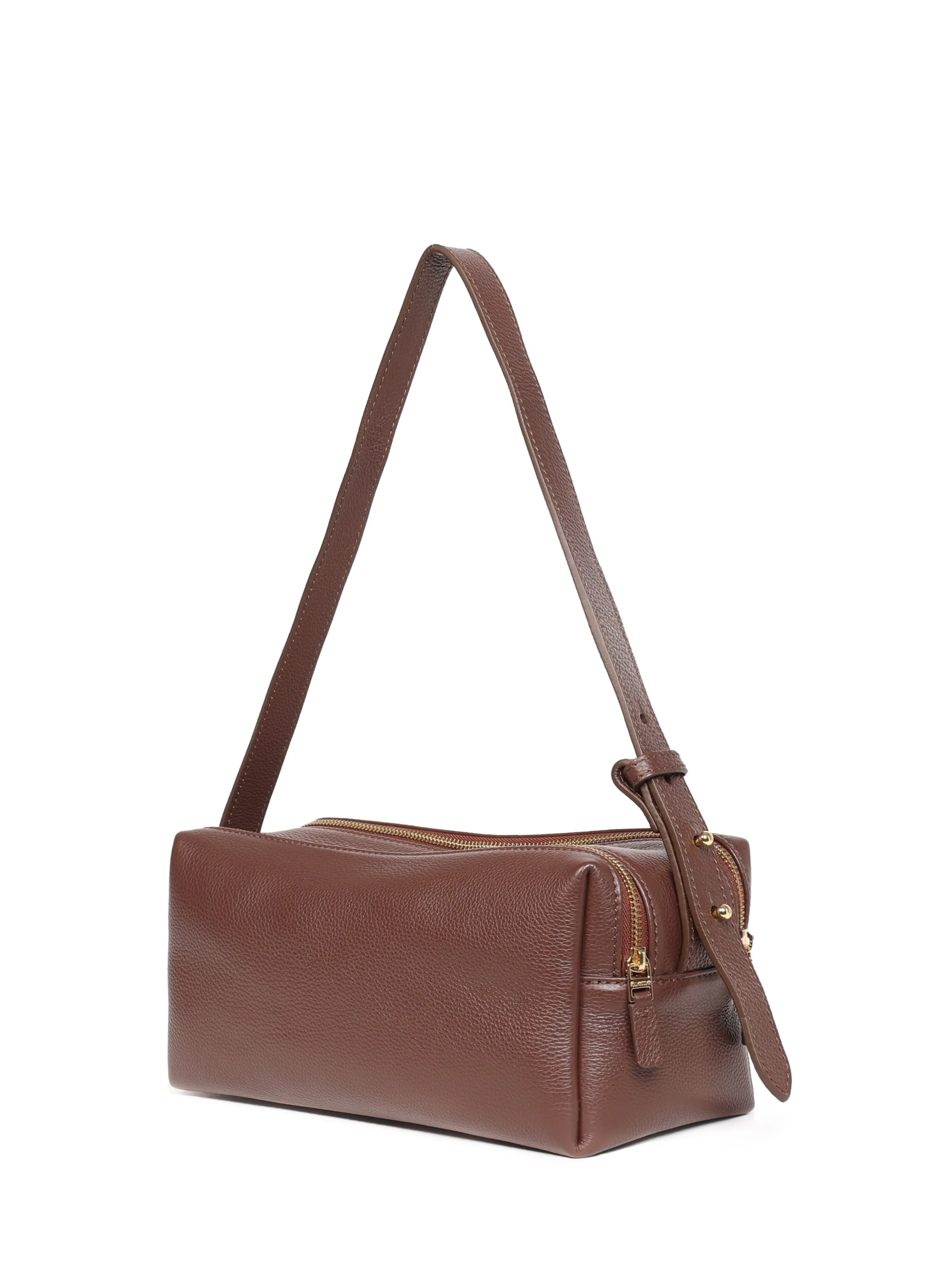 Trousse Pebbled Leather Dark Brown sold by Elleme product image thumbnail 4