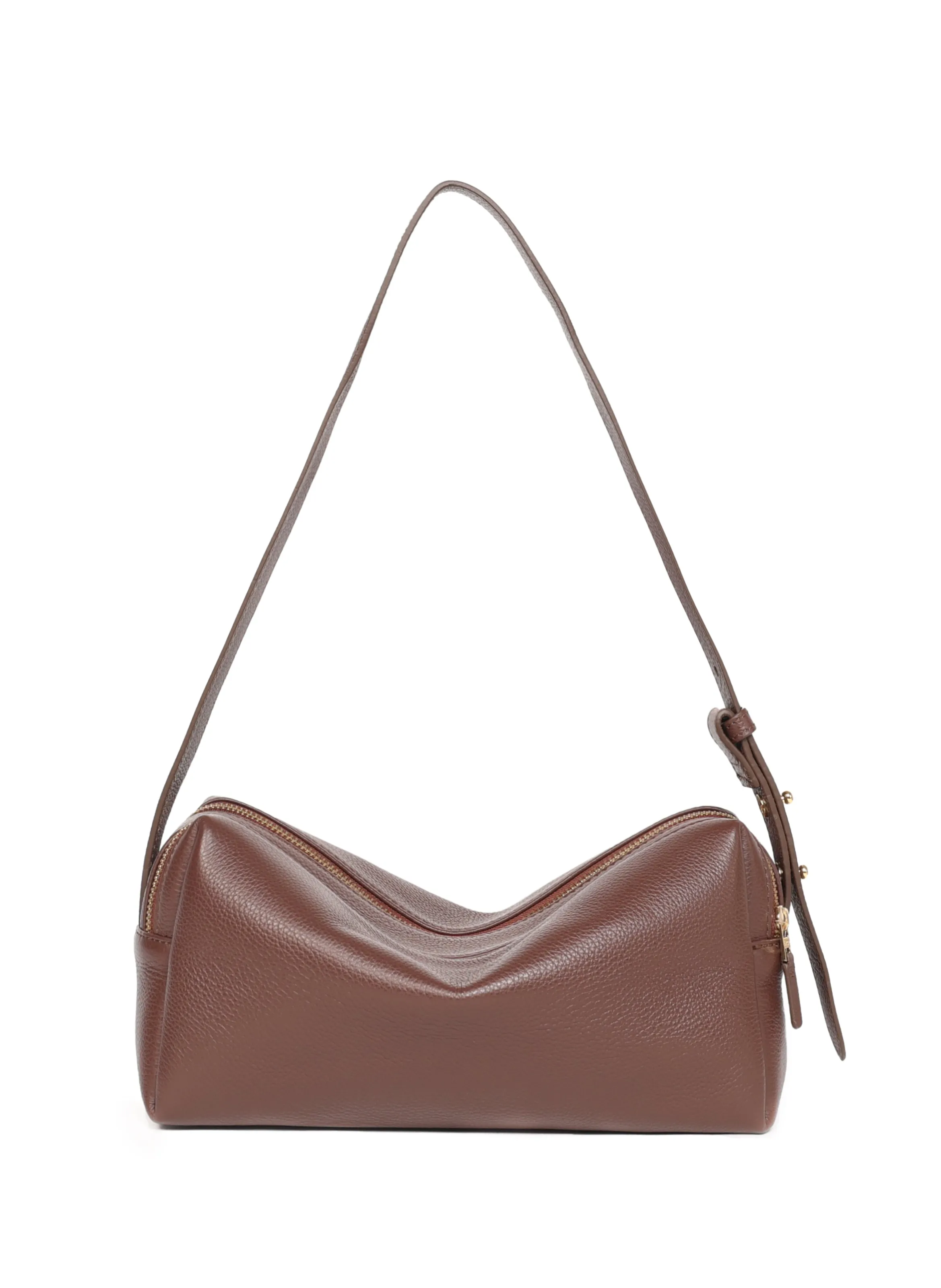 Trousse Pebbled Leather Dark Brown sold by Elleme
