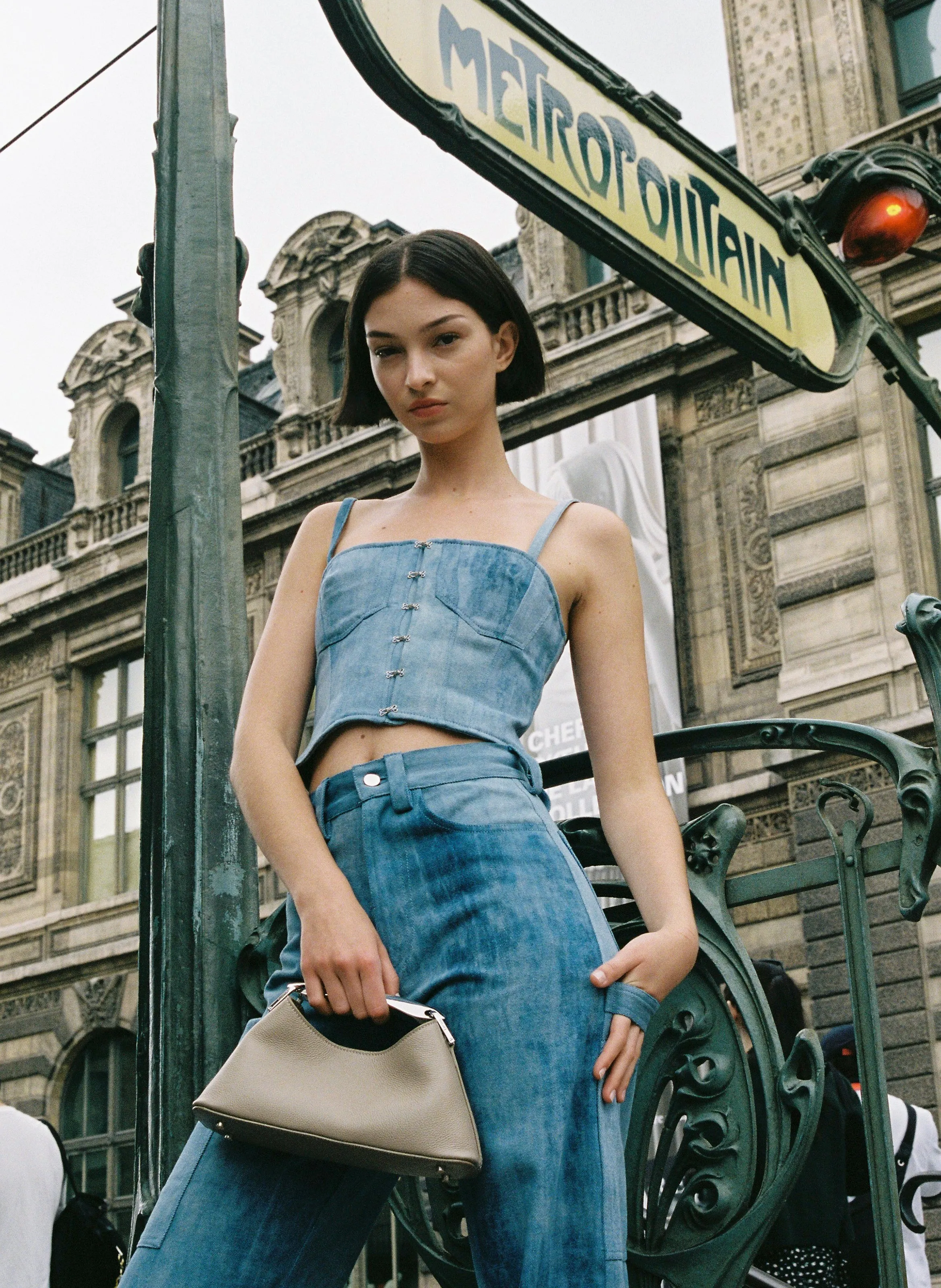 Mini Boomerang Pebbled Leather Taupe - Silver sold by Elleme product image thumbnail 2