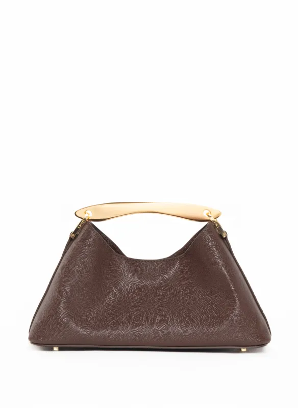 Mini Boomerang Leather Caviar Dark Brown sold by Elleme