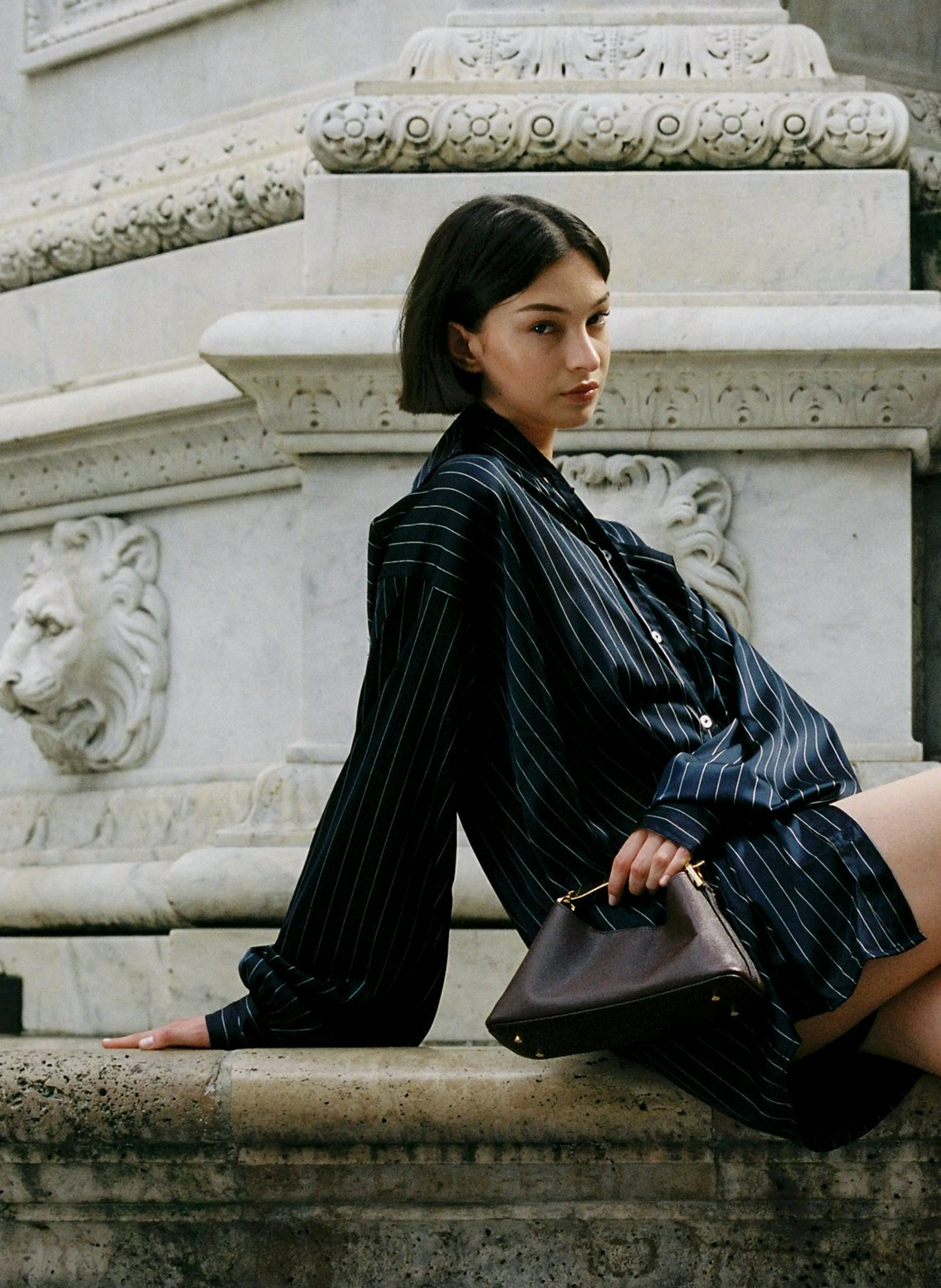 Mini Boomerang Leather Caviar Dark Brown sold by Elleme product image thumbnail 2