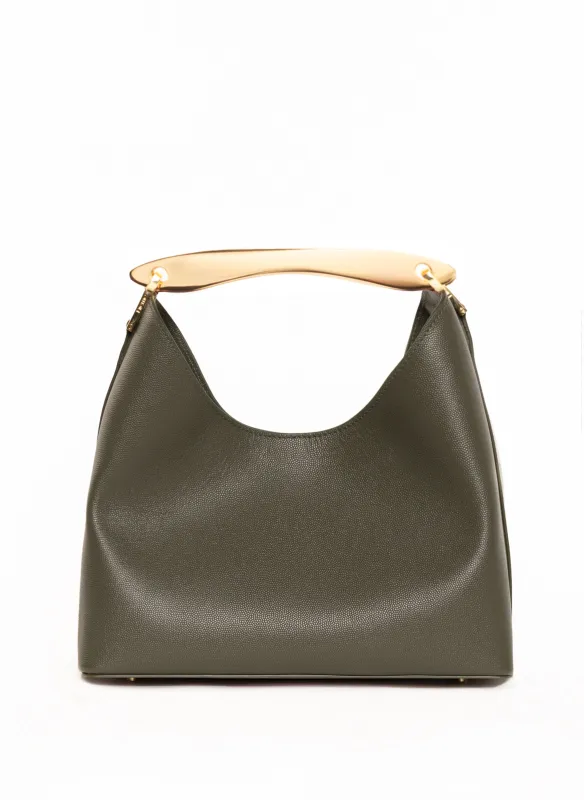 Boomerang Caviar Leather Khaki Green sold by Elleme