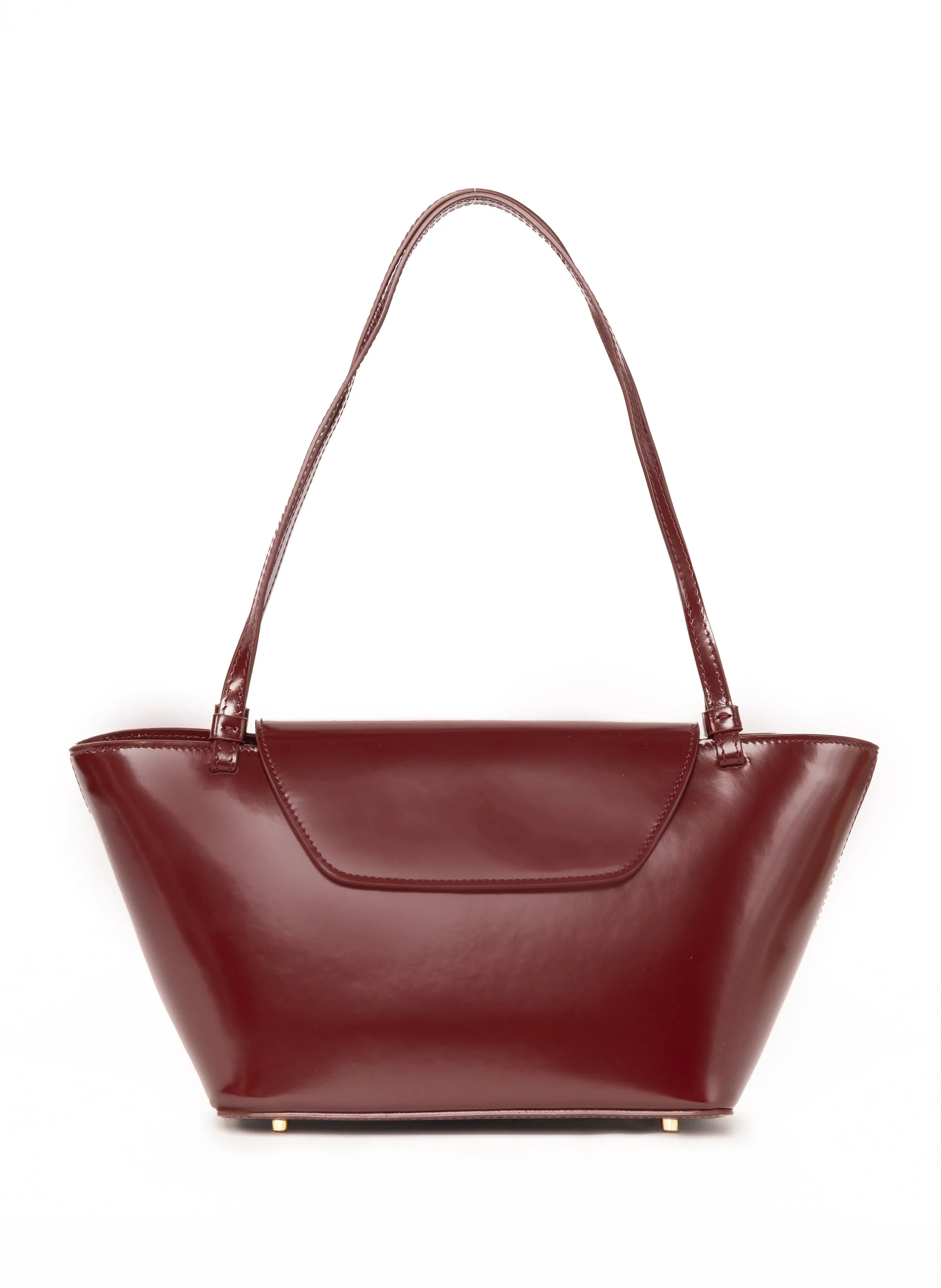 Courrier Tote Patent Leather Wine sold by Elleme