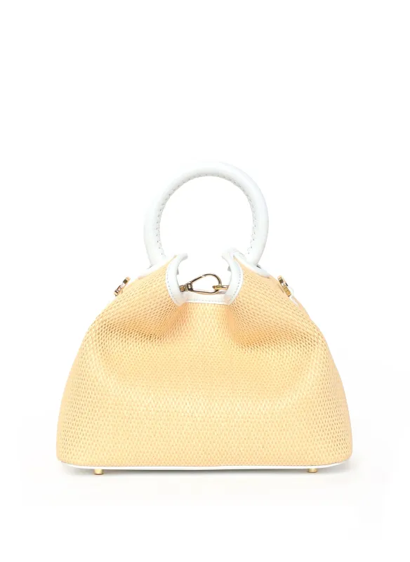 Baozi Raffia/Leather Natural/White sold by Elleme