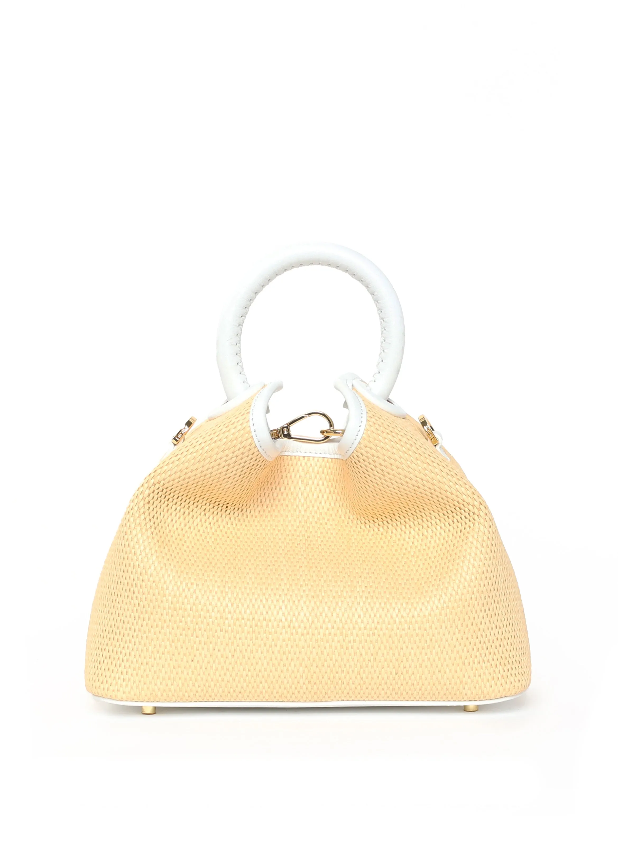 Baozi Raffia/Leather Natural/White sold by Elleme