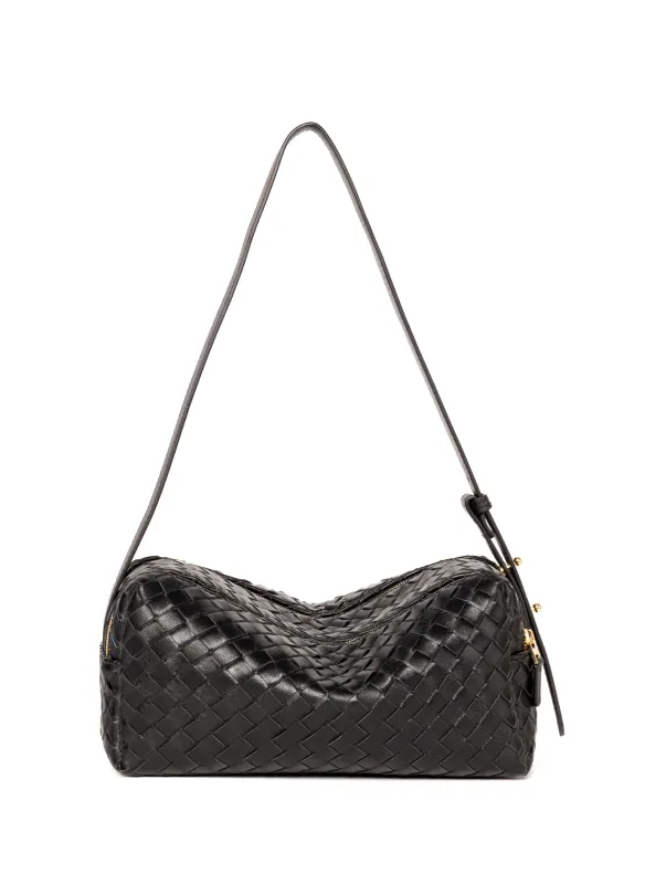 Trousse Woven Leather Black sold by Elleme