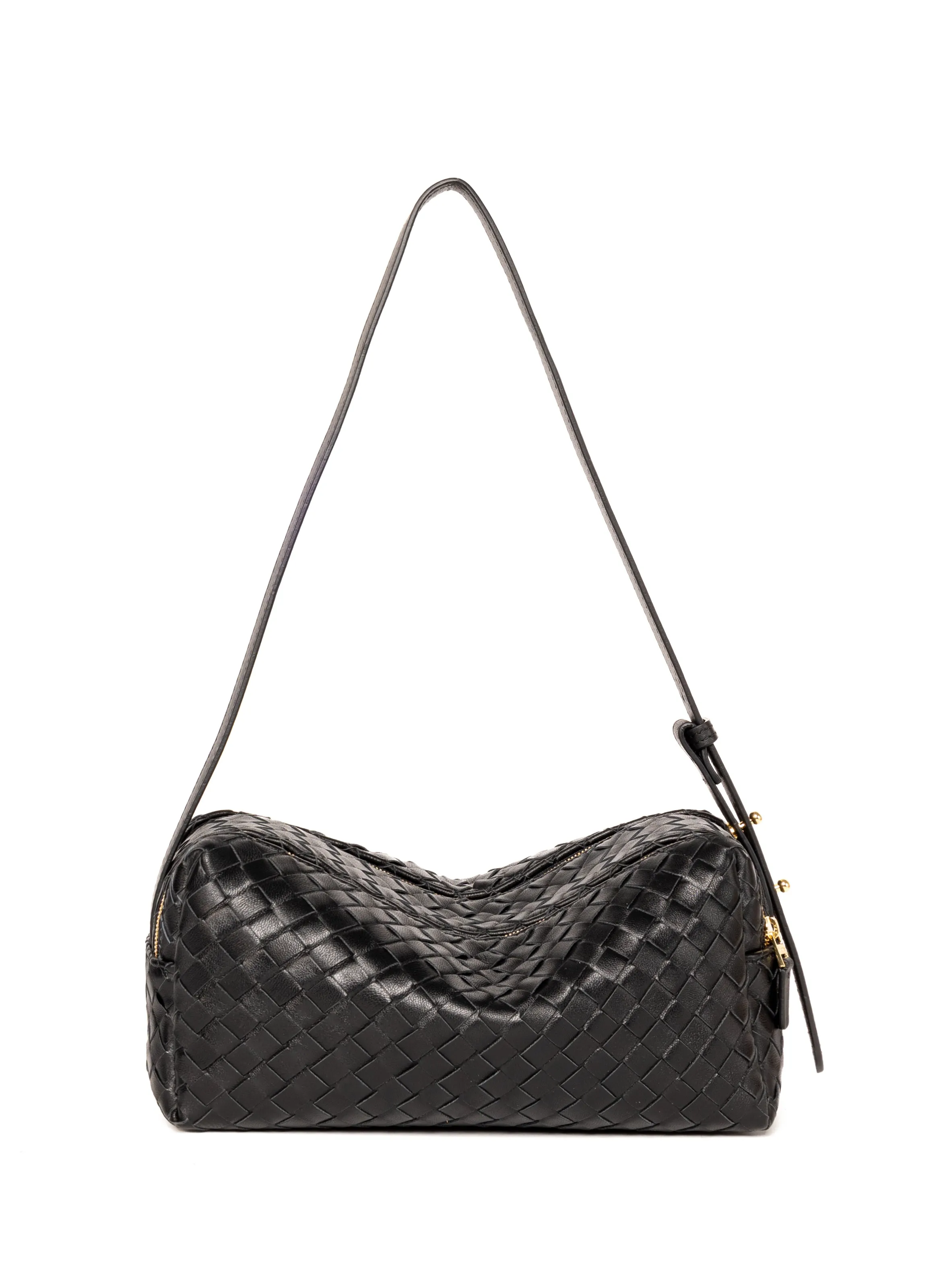 Trousse Woven Leather Black sold by Elleme