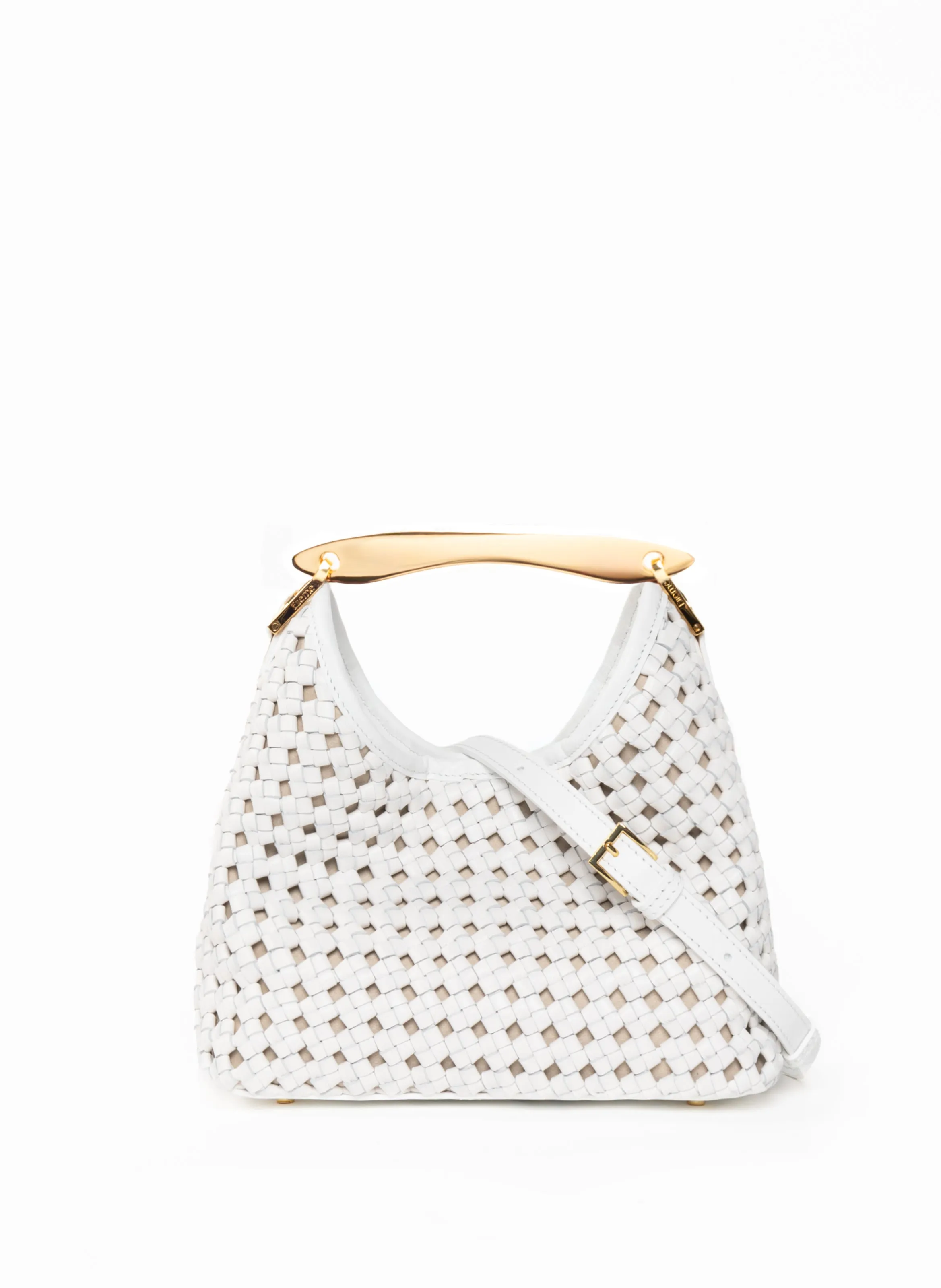 Small Boomerang Woven Leather White sold by Elleme product image thumbnail 4