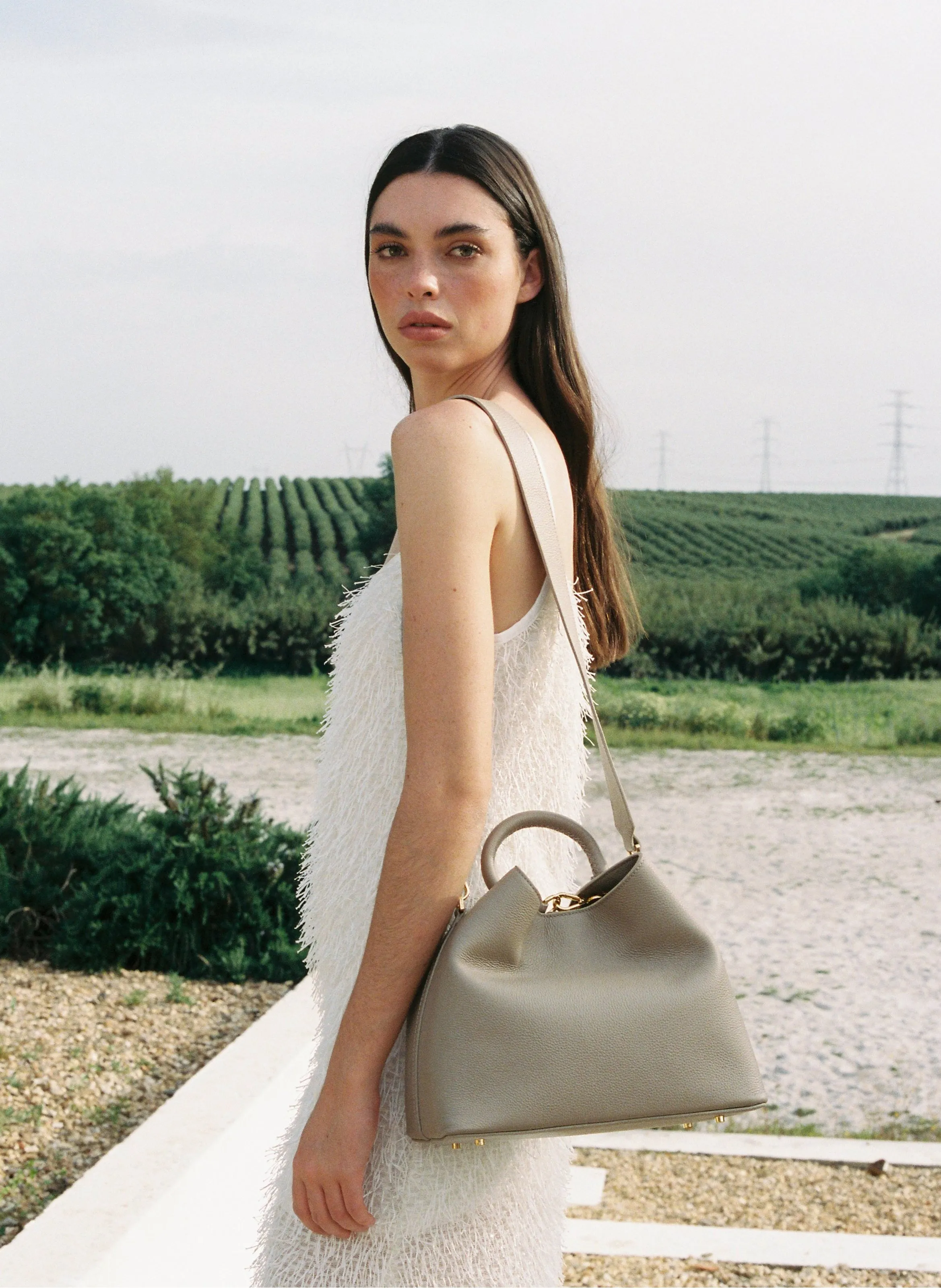 Raisin Pebbled Leather Taupe sold by Elleme product image thumbnail 2