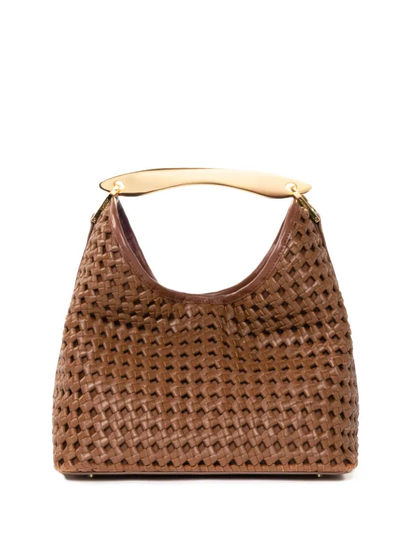 Boomerang Woven Leather Cognac sold by Elleme