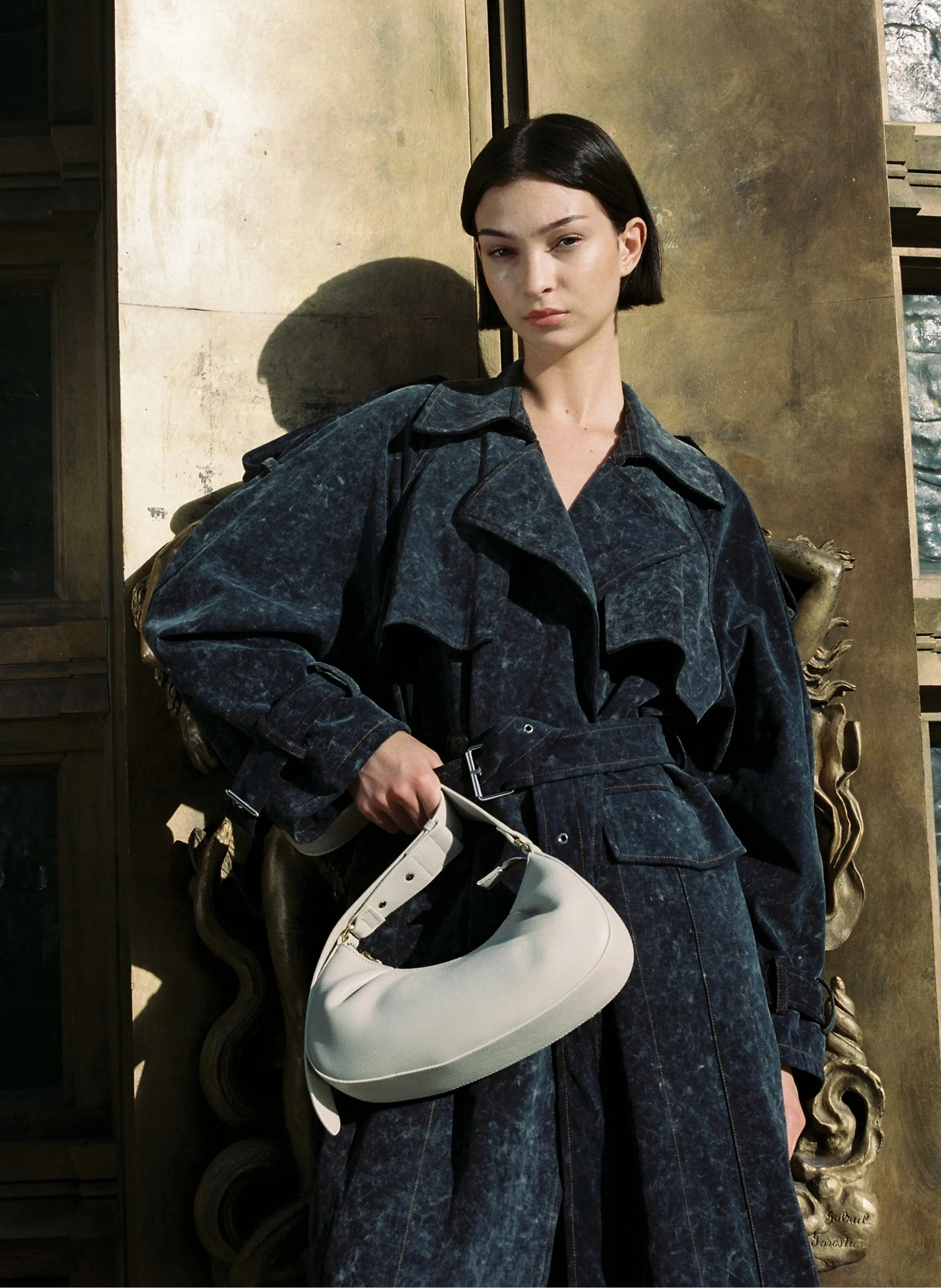 Dimple Moon Pebbled Leather Sesame sold by Elleme product image thumbnail 2