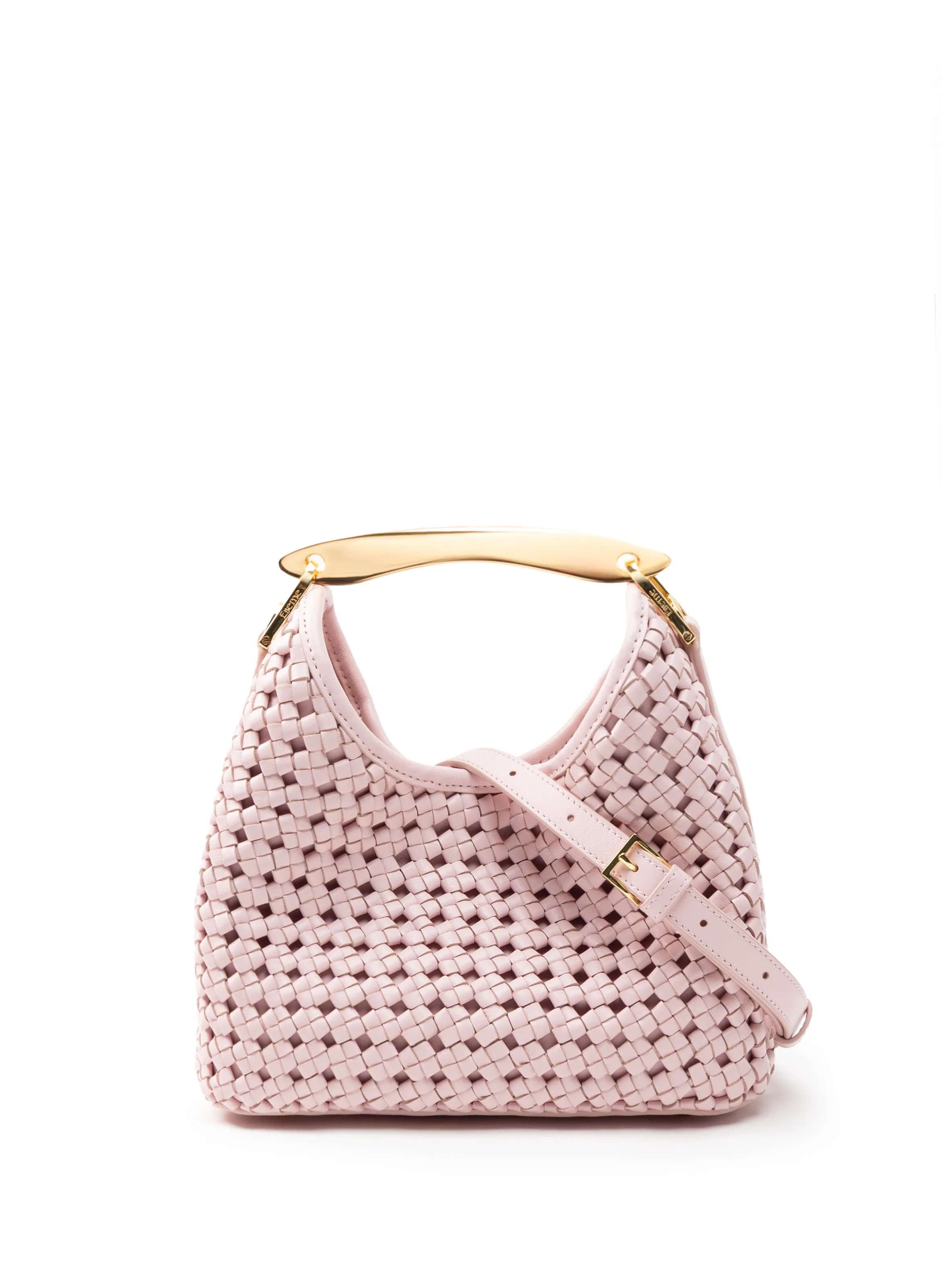 Small Boomerang Woven Leather Pink sold by Elleme product image thumbnail 3