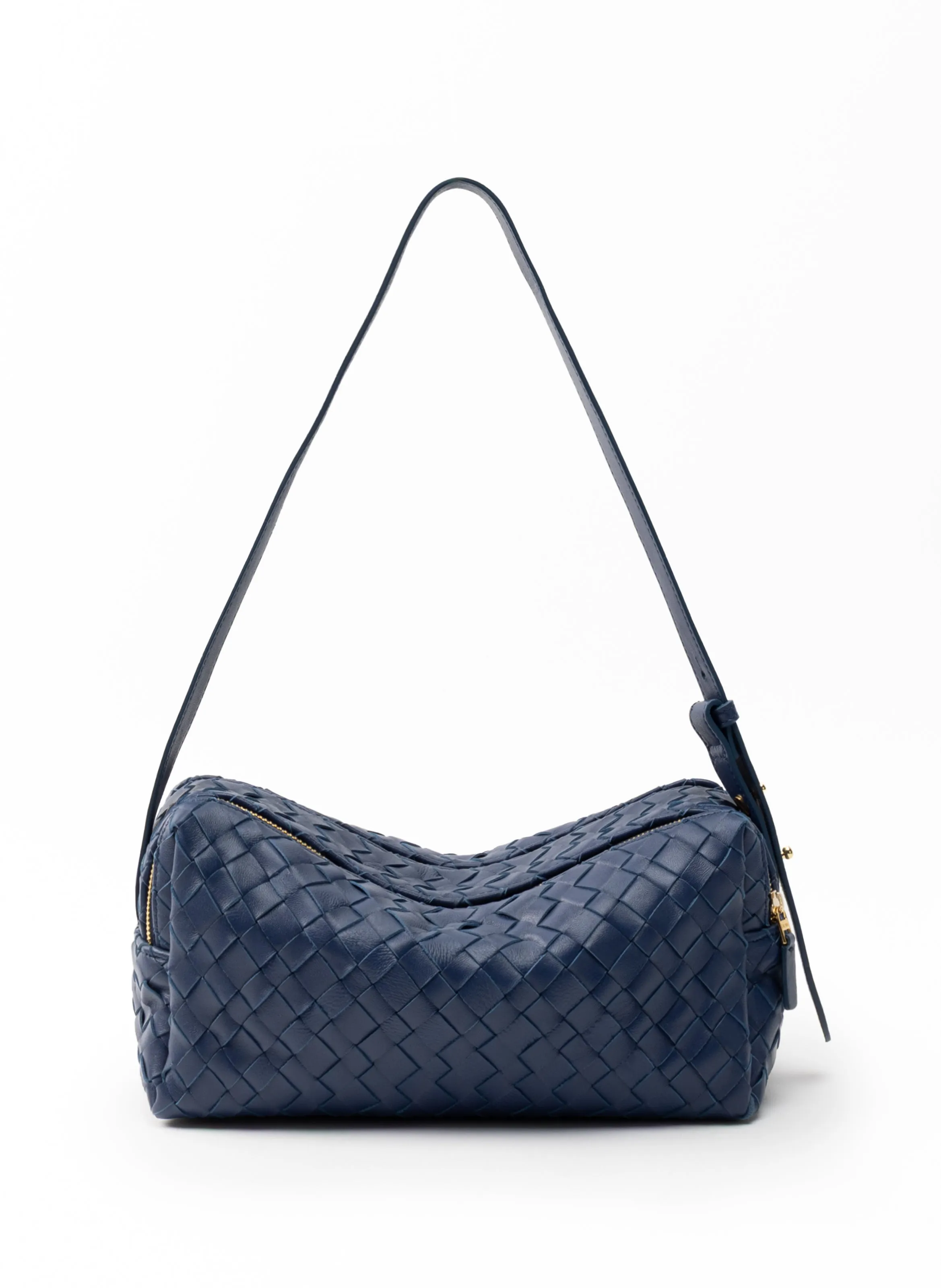 Trousse Woven Leather Navy sold by Elleme
