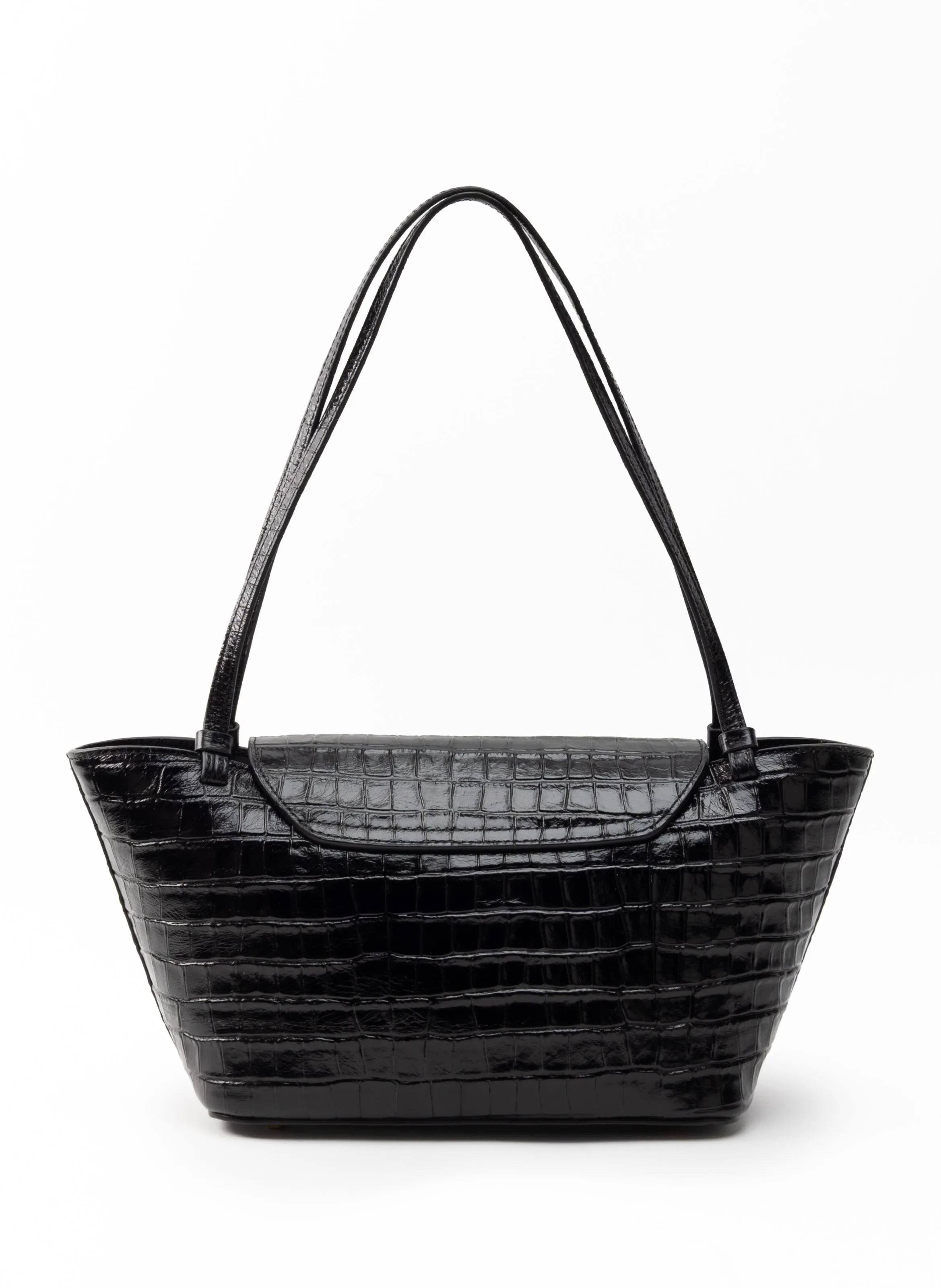 Courrier Tote Croco Embossed Leather Black sold by Elleme product image thumbnail 3