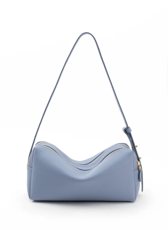 Trousse Pebbled Leather Cloud Blue made by Elleme