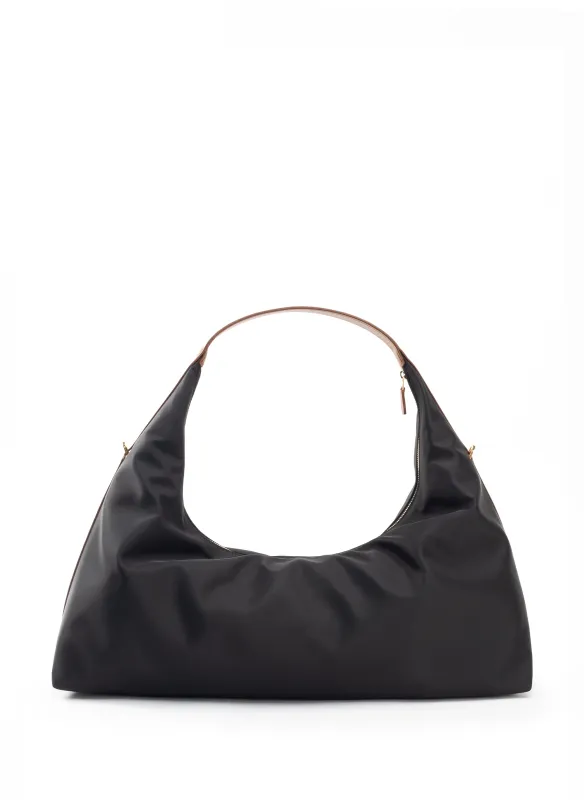 Le Nylon Large Nylon/Leather Trimming Black/Cognac made by Elleme