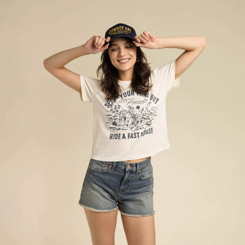 Fast Horse Crop Tee sold by Sendero Provisions CO