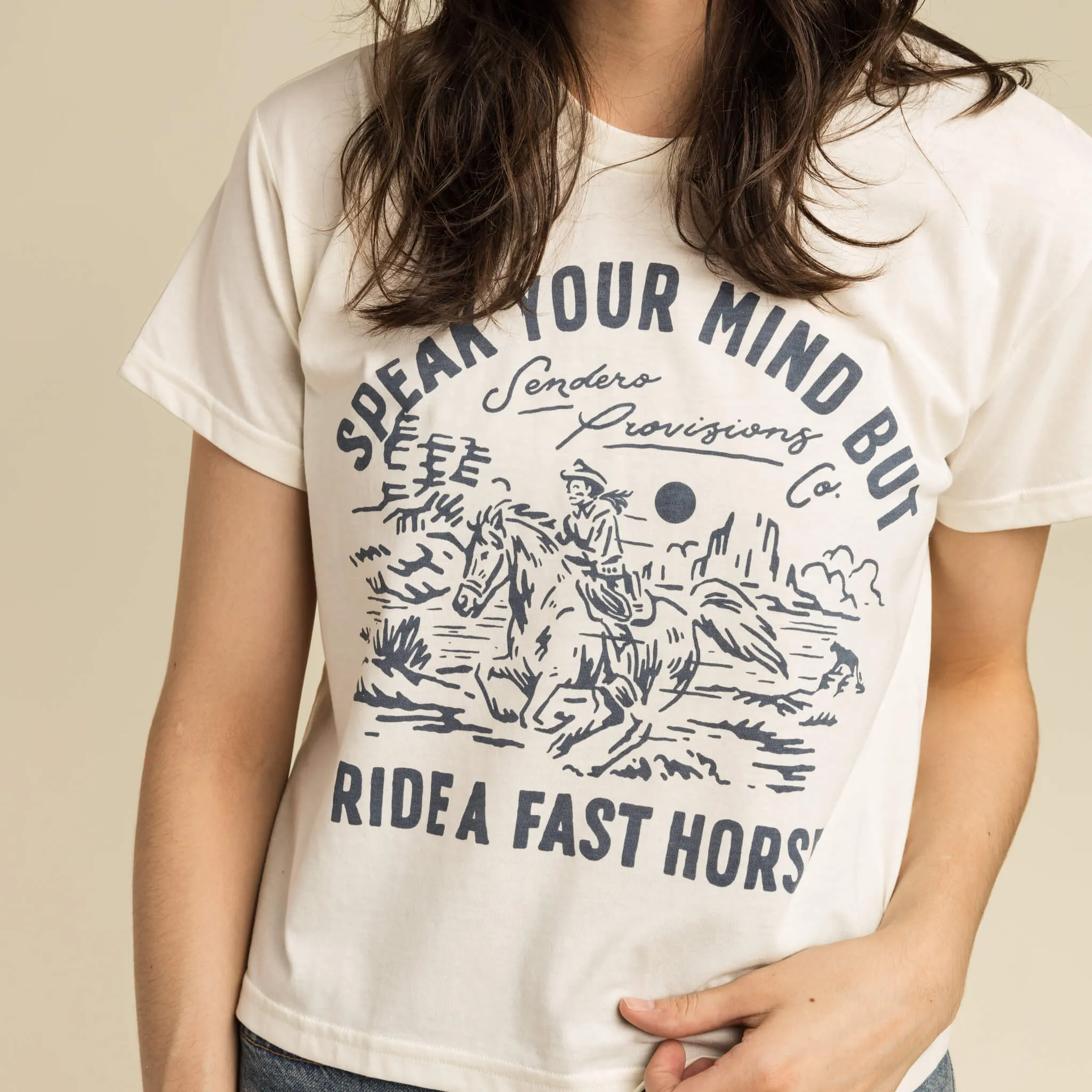 Fast Horse Crop Tee sold by Sendero Provisions CO product image thumbnail 2