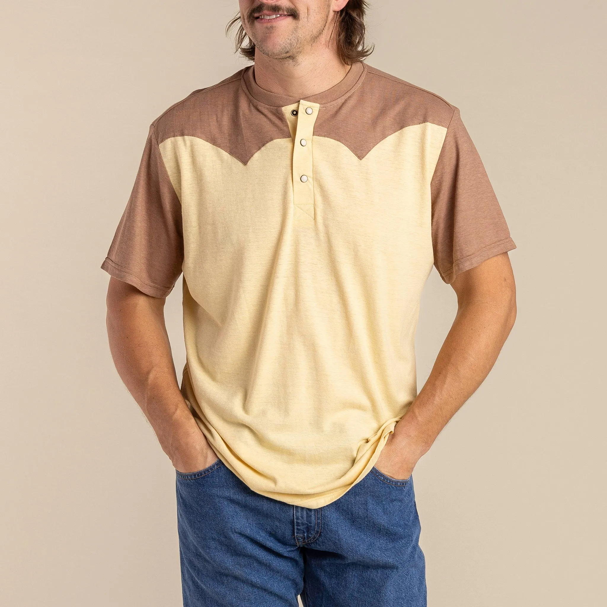 The Tex Western Henley - Buckskin/Brown sold by Sendero Provisions CO product image thumbnail 3