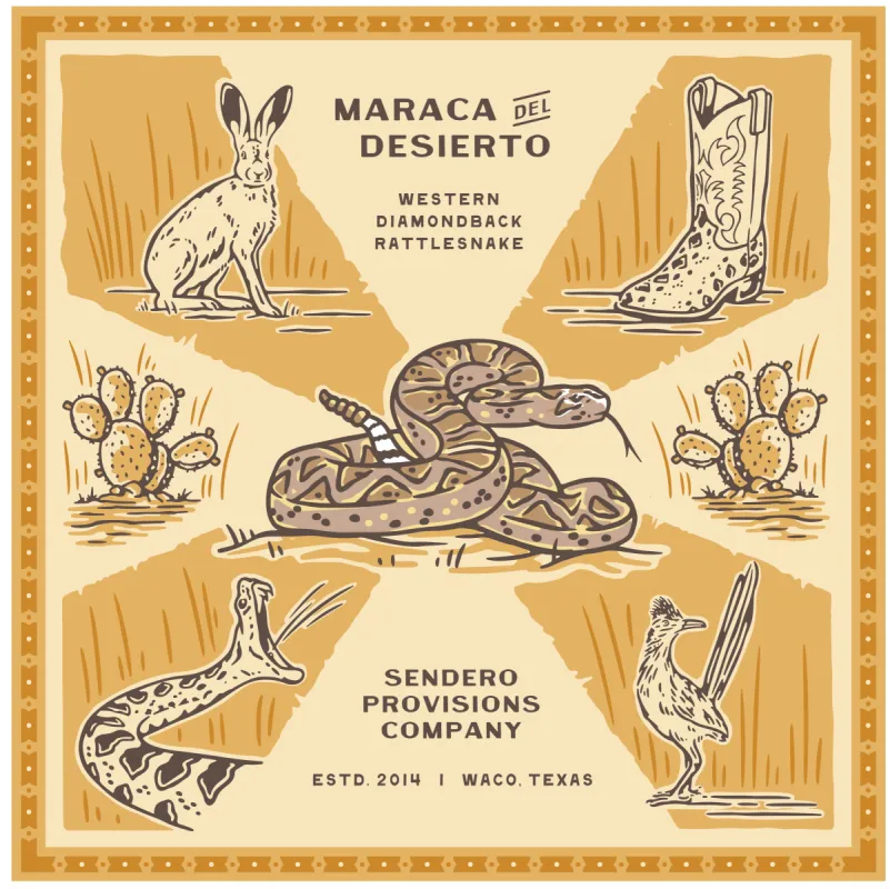 Rattlesnake Bandana sold by Sendero Provisions CO