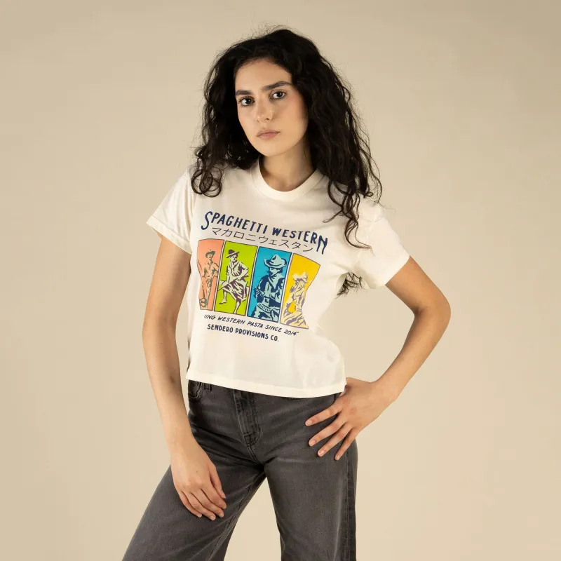 Pop Art Cowboy Boxy Tee sold by Sendero Provisions CO
