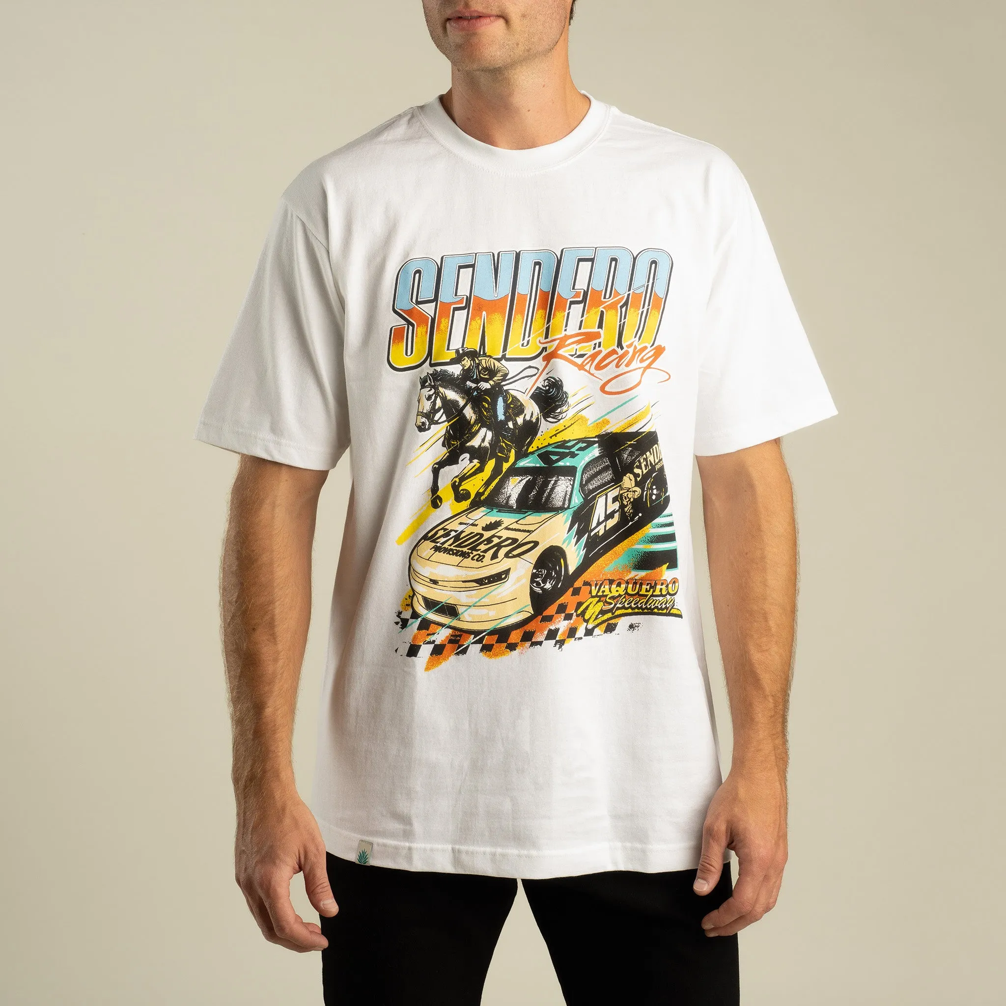 Brad Perez x Sendero Racing Vintage T-Shirt sold by Sendero Provisions CO product image thumbnail 3