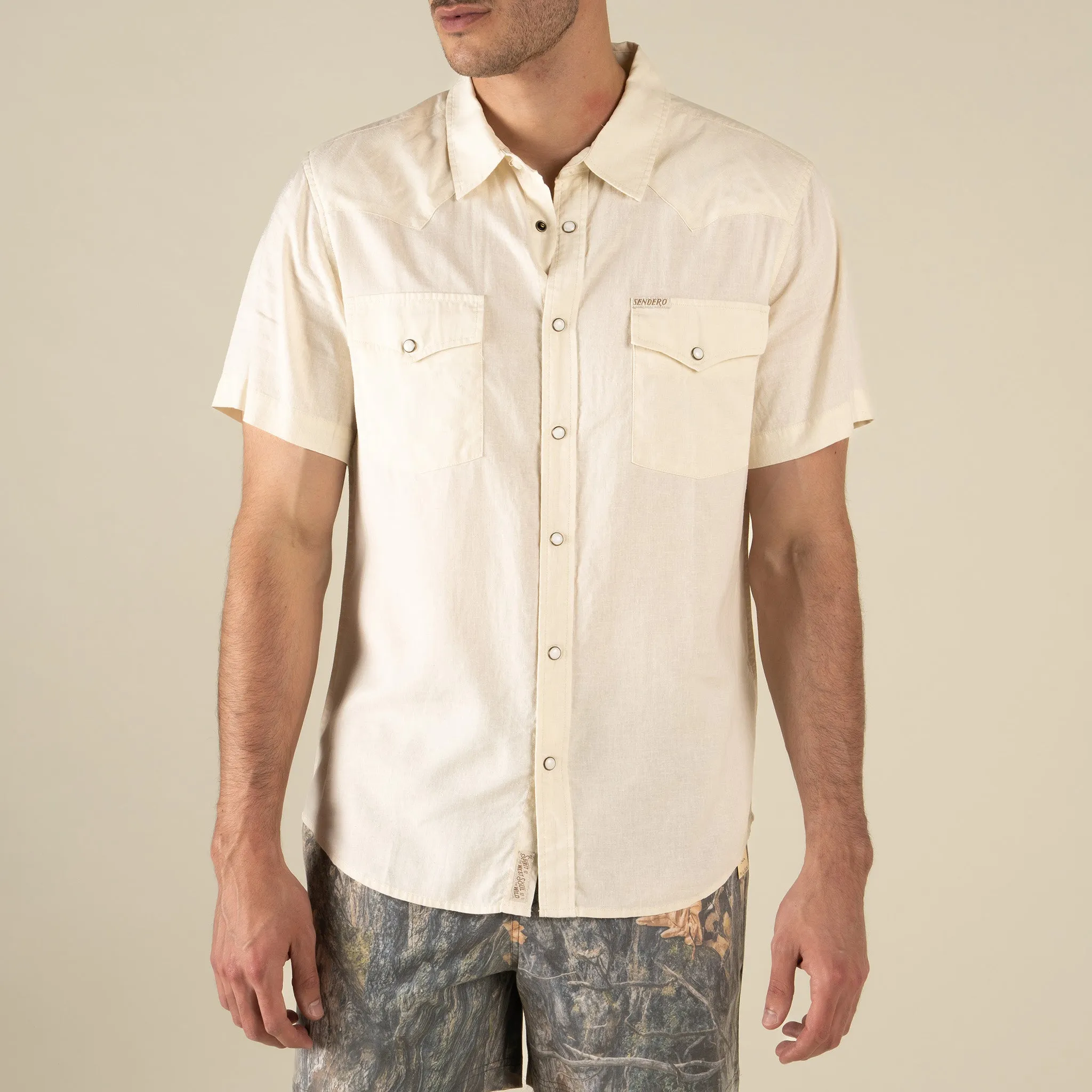 The Wyatt Pearl Snap Short Sleeve Solid Shirt sold by Sendero Provisions CO product image thumbnail 3