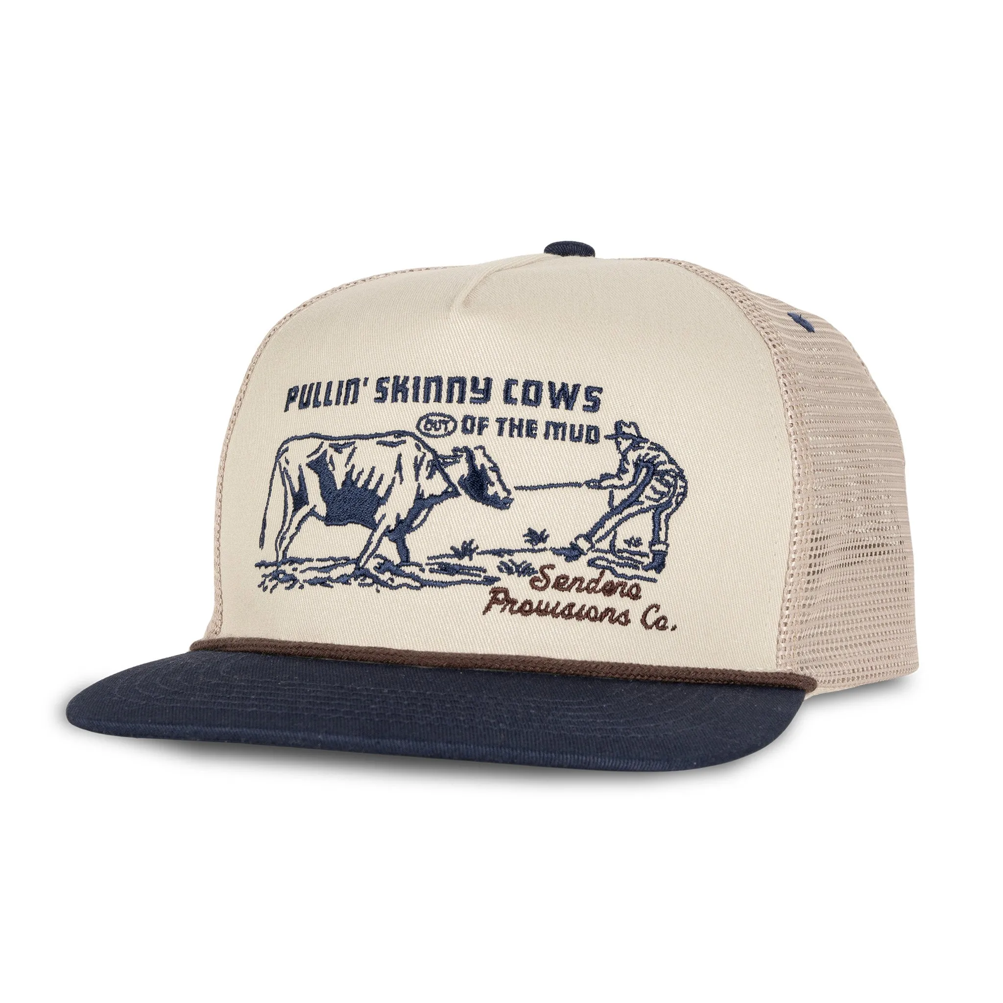 Skinny Cows Hat - Cream/Navy sold by Sendero Provisions CO