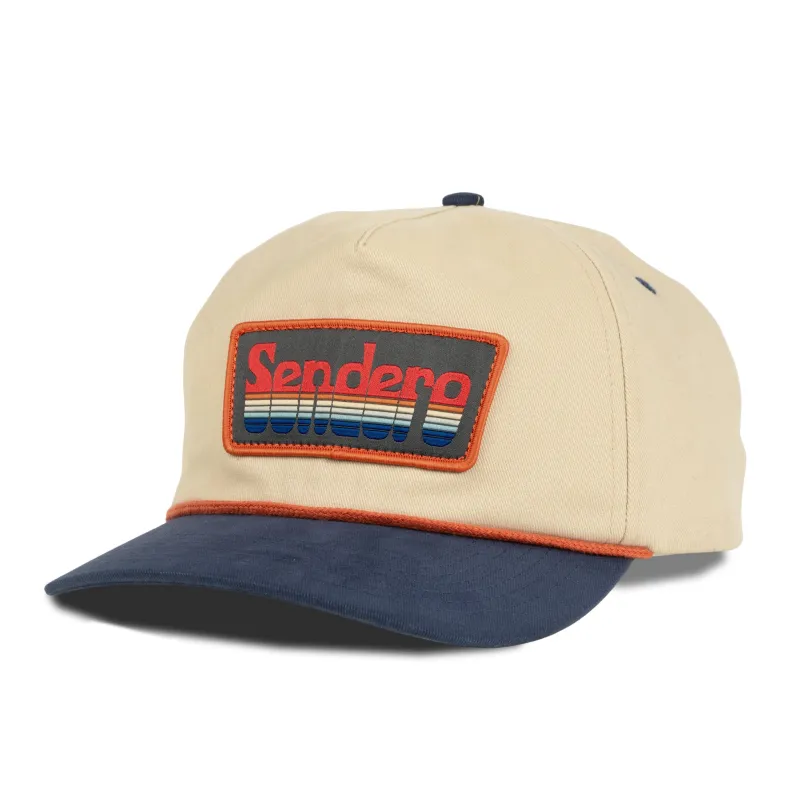 Retro Logo Hat - Felt - Cream/Navy made by Sendero Provisions CO