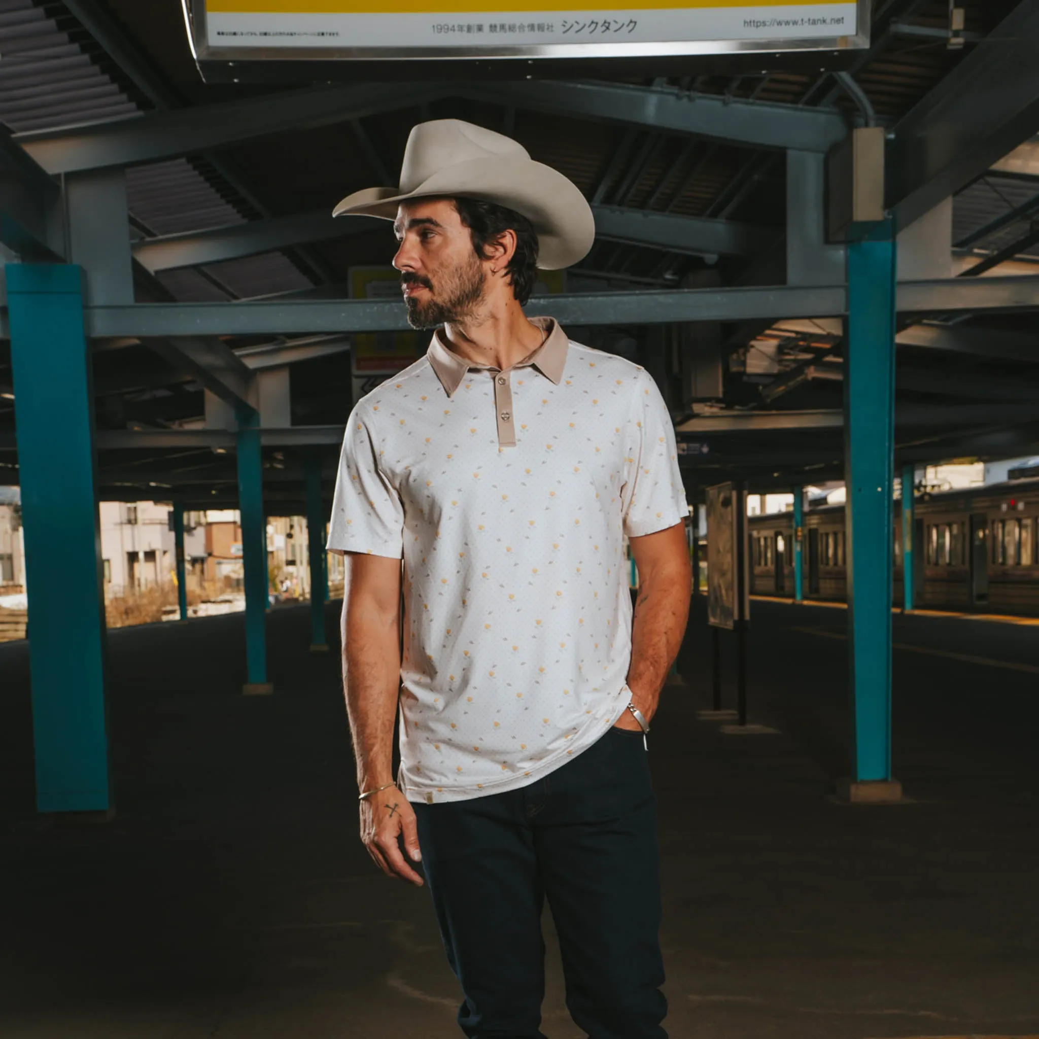 High Noon Performance Polo - Texas Rose Print sold by Sendero Provisions CO product image thumbnail 2