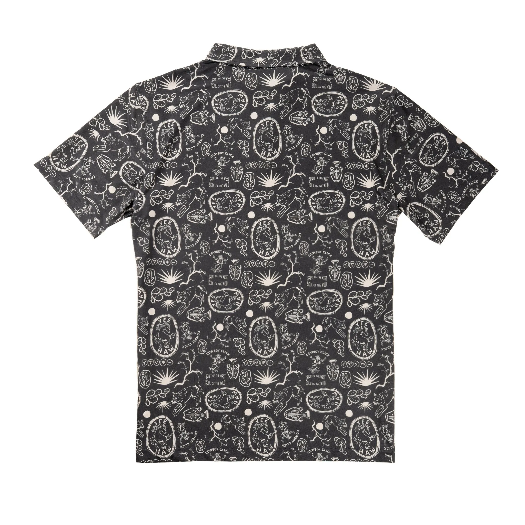 High Noon Performance Polo - Haw Yee Print - Charcoal sold by Sendero Provisions CO product image thumbnail 5