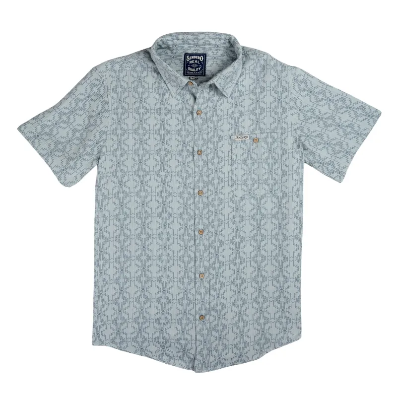 City Slicker Button Up Short Sleeve - Arizola Chevron - Faded Blue made by Sendero Provisions CO
