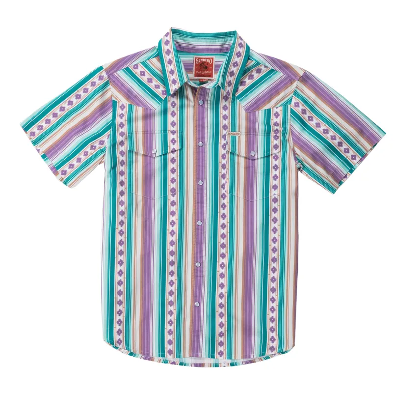 Serape Pearl Snap Short Sleeve - Spring Sage made by Sendero Provisions CO