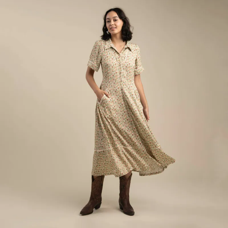 La Dahlia Dress - Desert Rose Cream made by Sendero Provisions CO