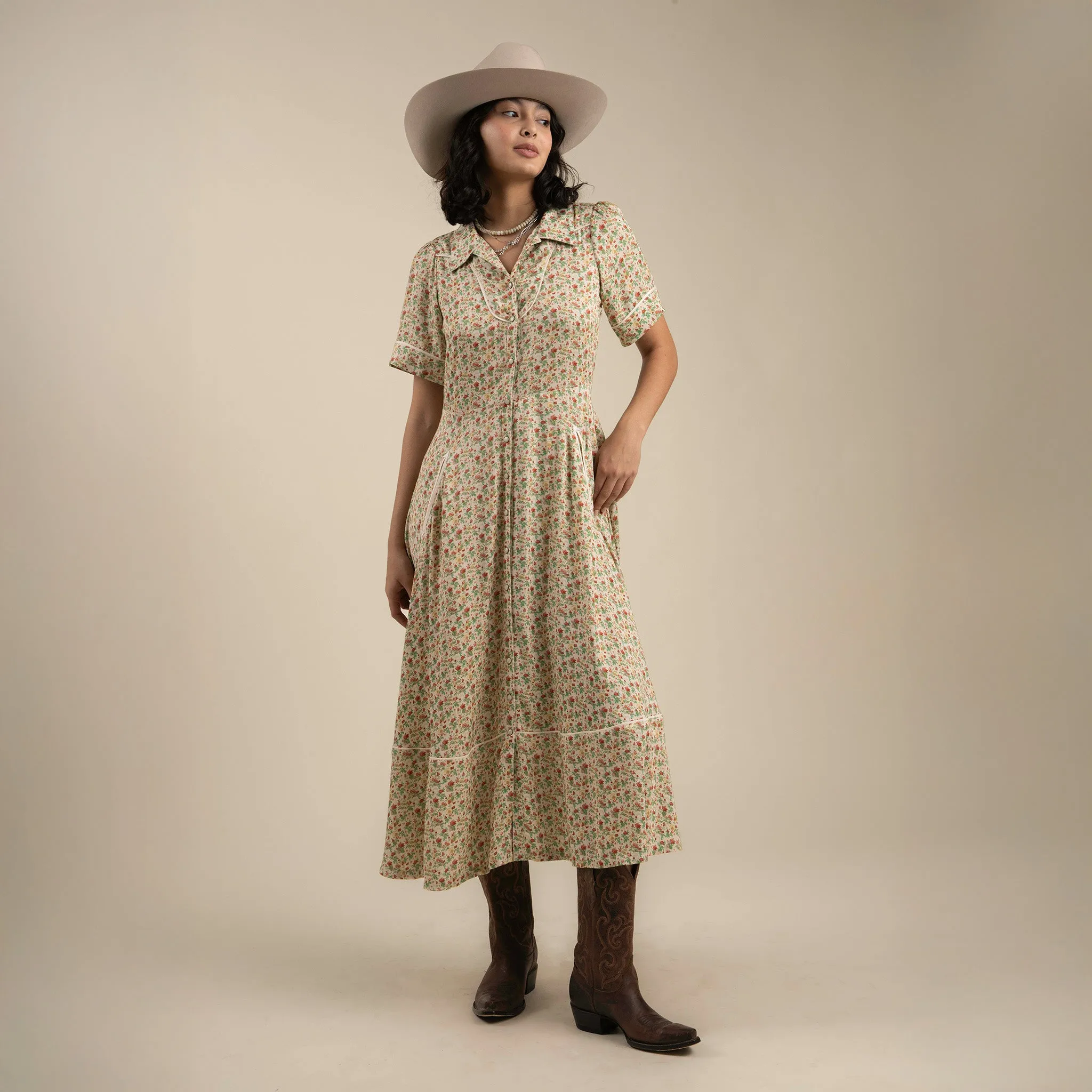 La Dahlia Dress - Desert Rose Cream sold by Sendero Provisions CO product image thumbnail 3