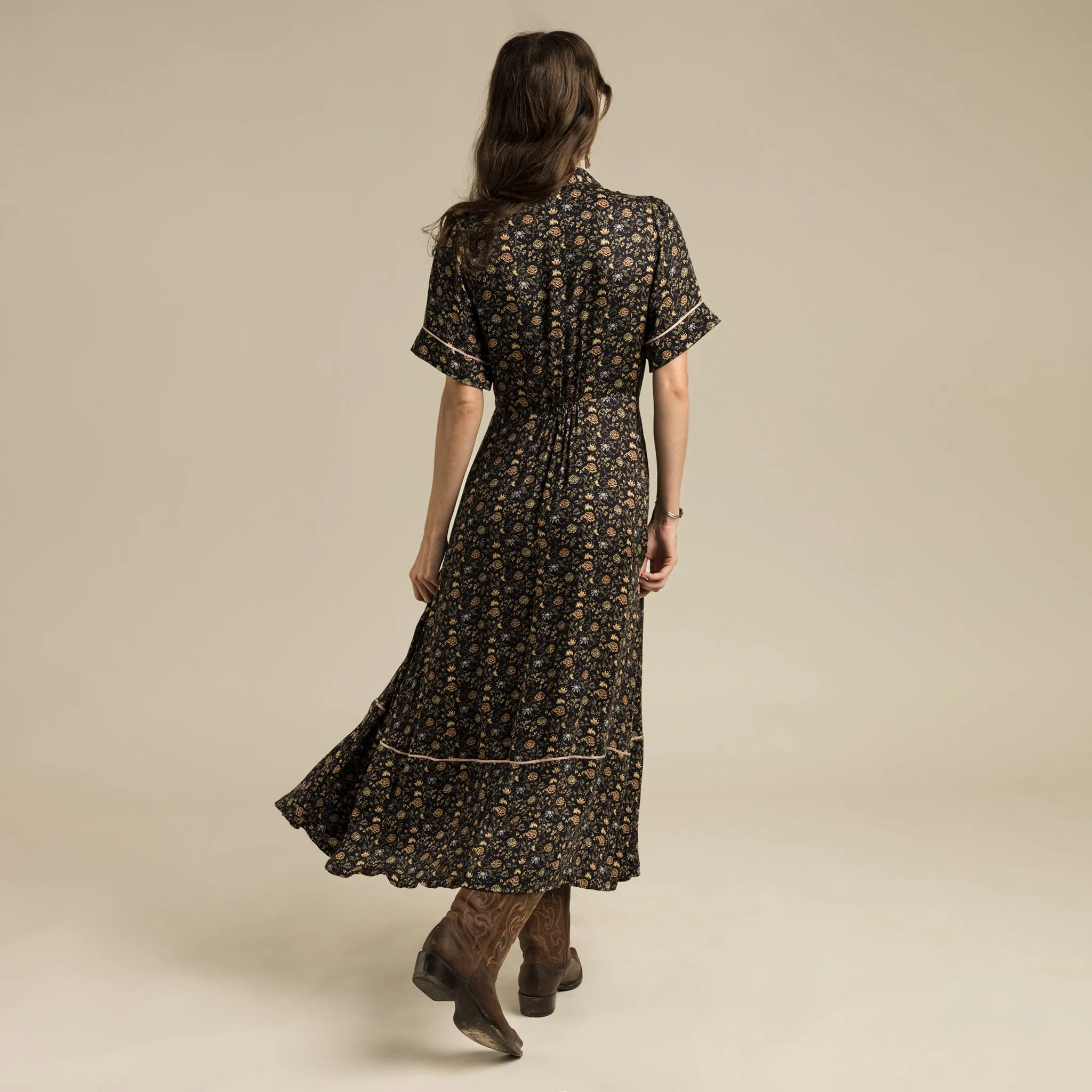 La Dahlia Dress - Black Floral sold by Sendero Provisions CO product image thumbnail 5